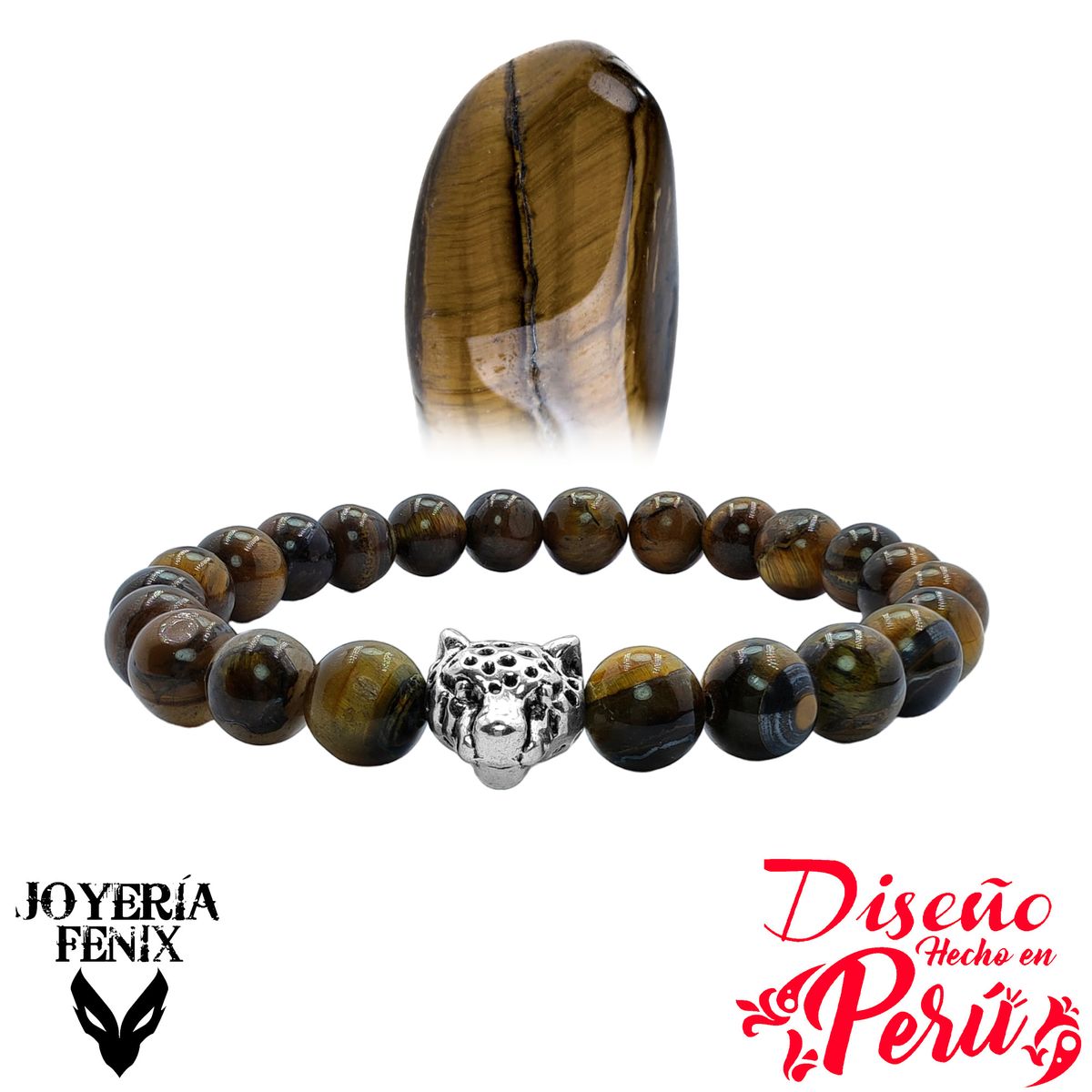 JOYERIA FENIX - Pulsera Leopardo Piedra Natural - Joyería Fénix