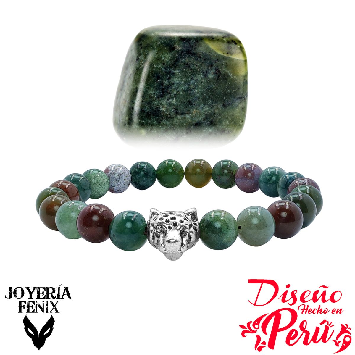 JOYERIA FENIX - Pulsera Leopardo Piedra Natural - Joyería Fénix