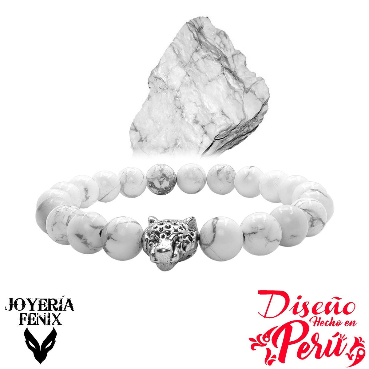 JOYERIA FENIX - Pulsera Leopardo Piedra Natural - Joyería Fénix