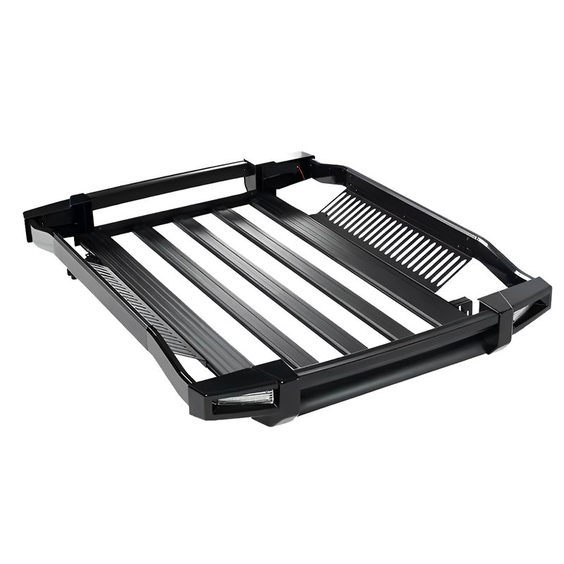 GENERICO - PARRILLA DE ALUMINIO 140CM BLACK CON REJILLAS Y LUCES LED