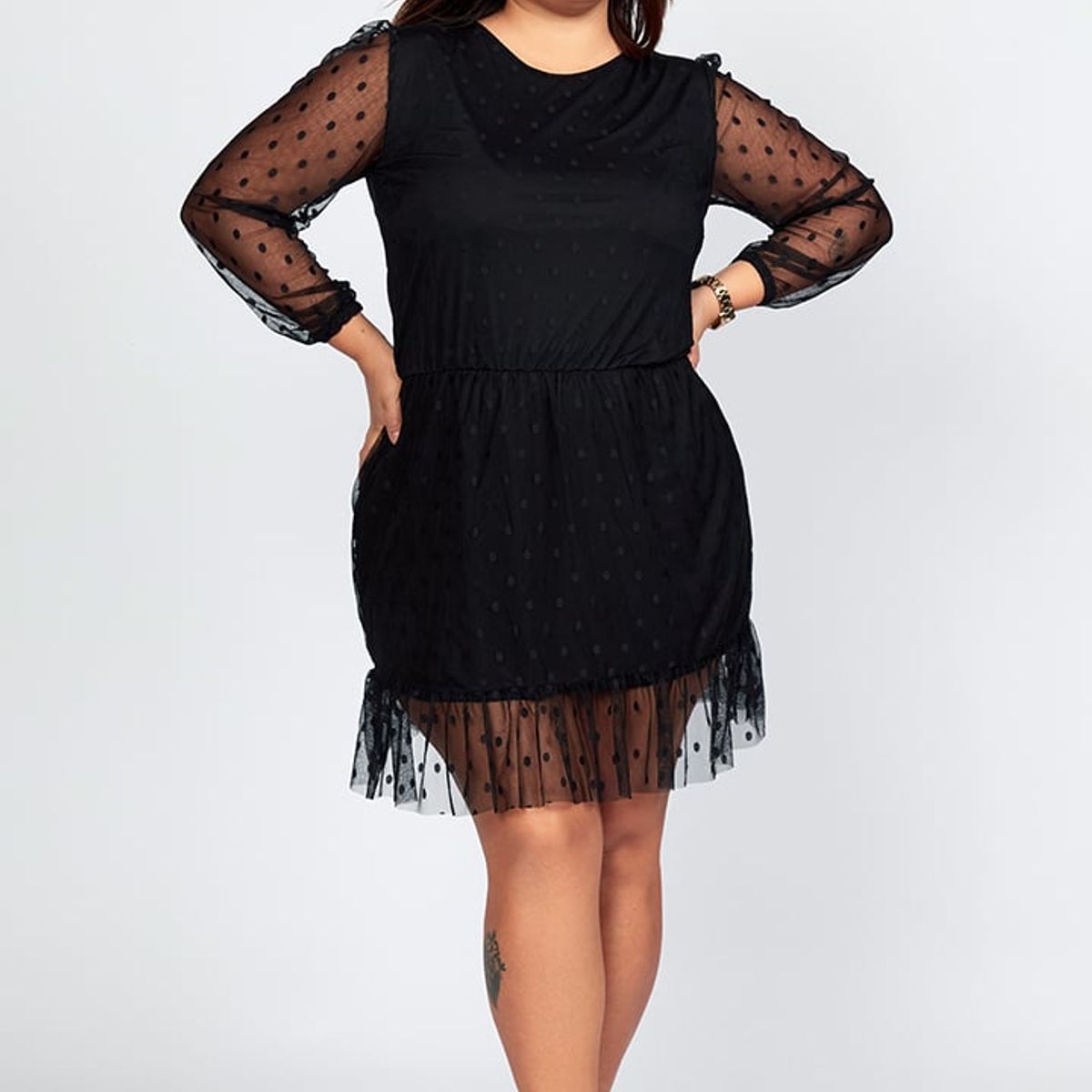 MISS LADY - Vestido  Romántico  de Lunares