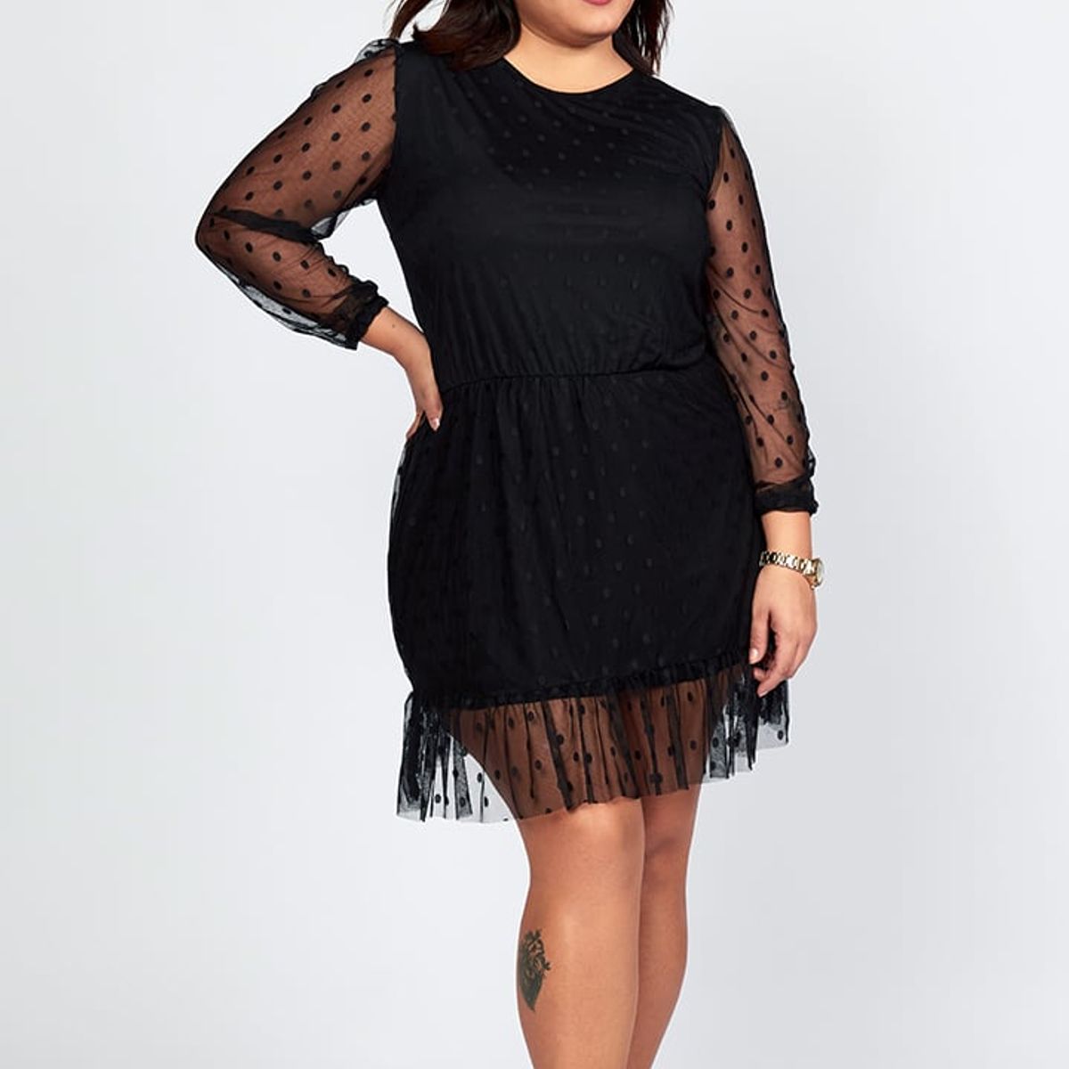 MISS LADY - Vestido  Romántico  de Lunares