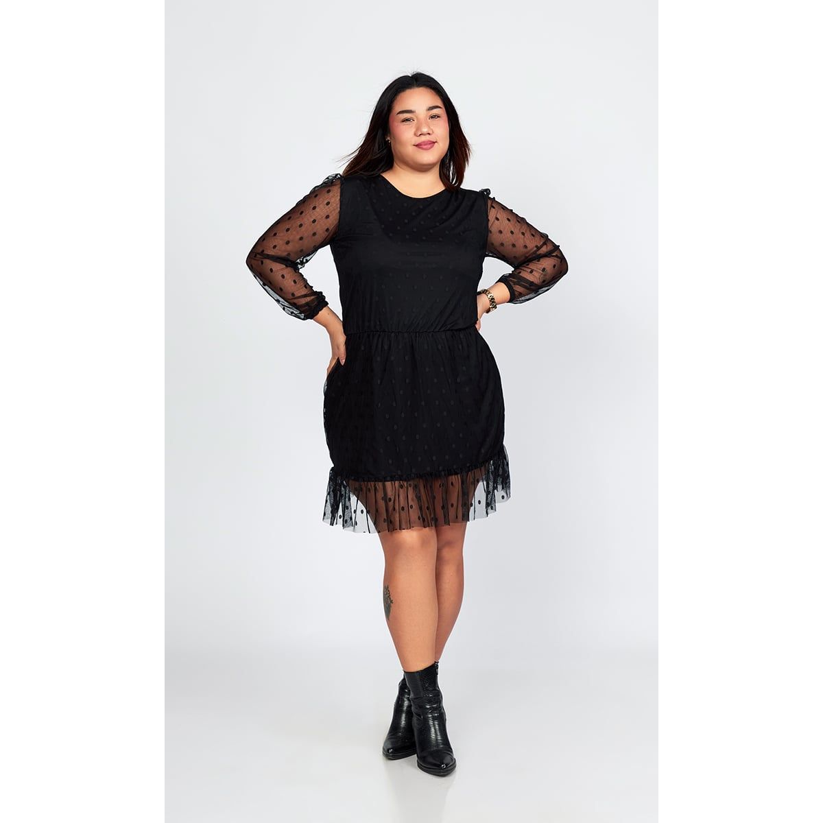 MISS LADY - Vestido  Romántico  de Lunares