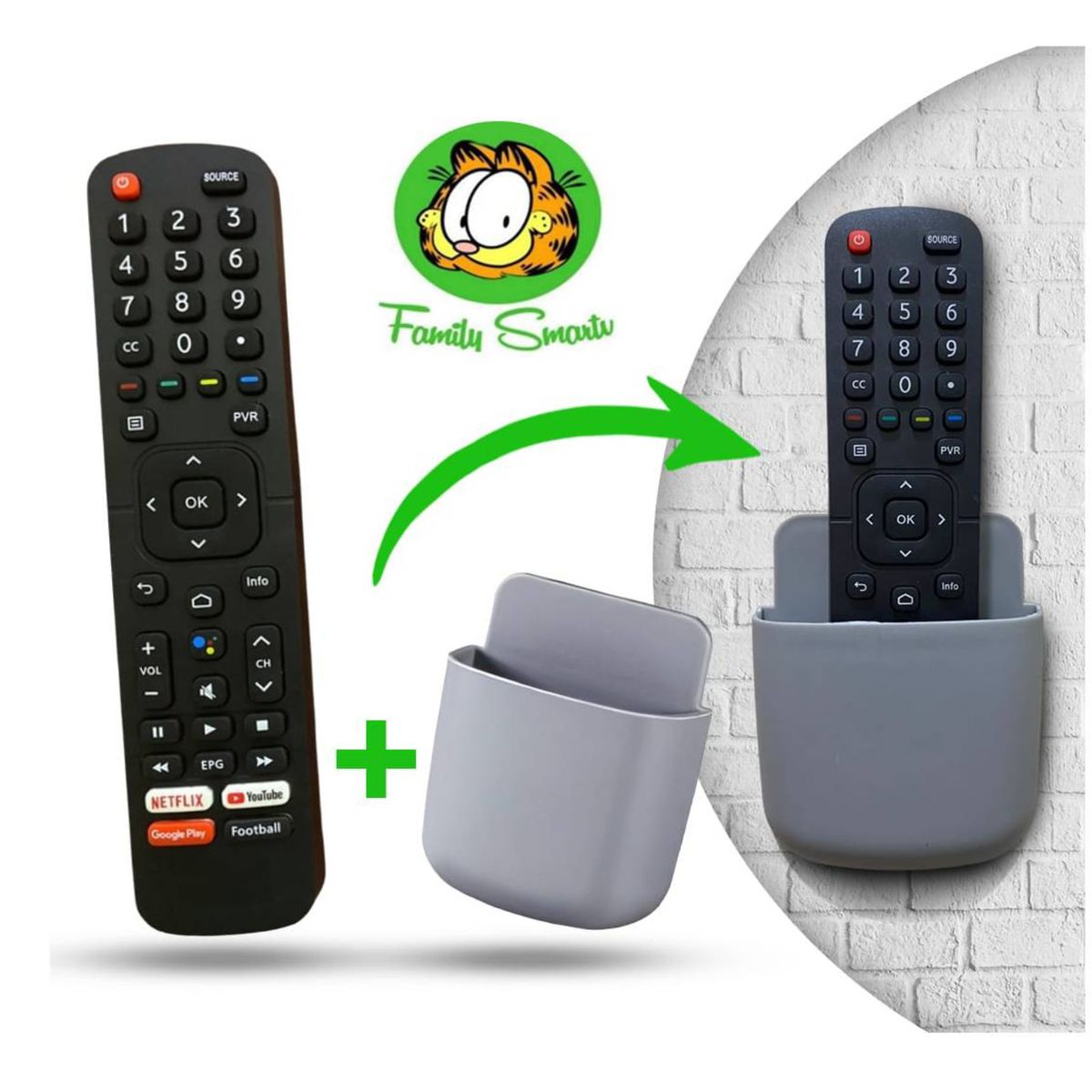 UNIVERSAL - Control Remoto Hisense Mod: 2022 + Soporte de pared multifuncional