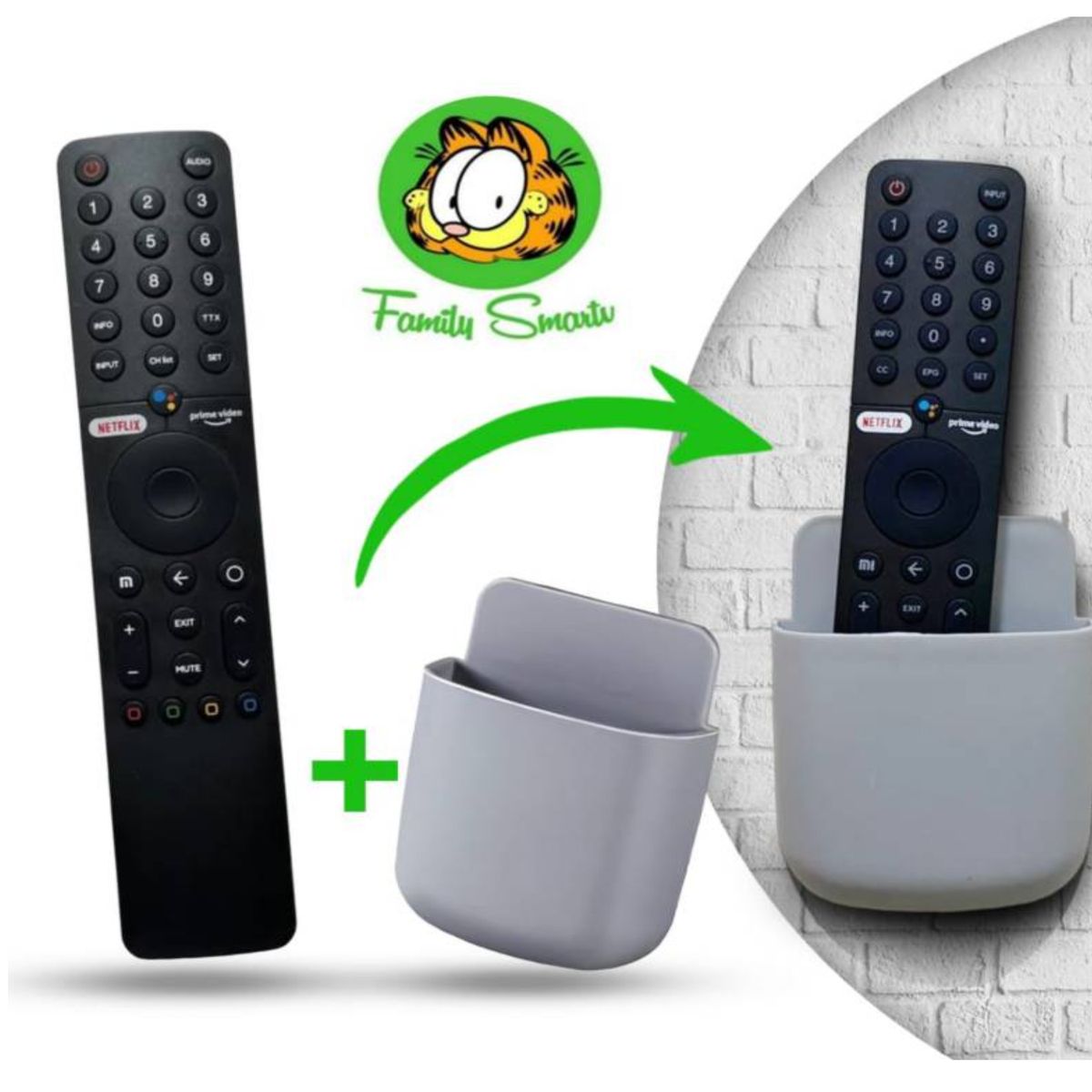 UNIVERSAL - Control remoto Xiaomi  XMRM-19 + Soporte de pared multifuncional