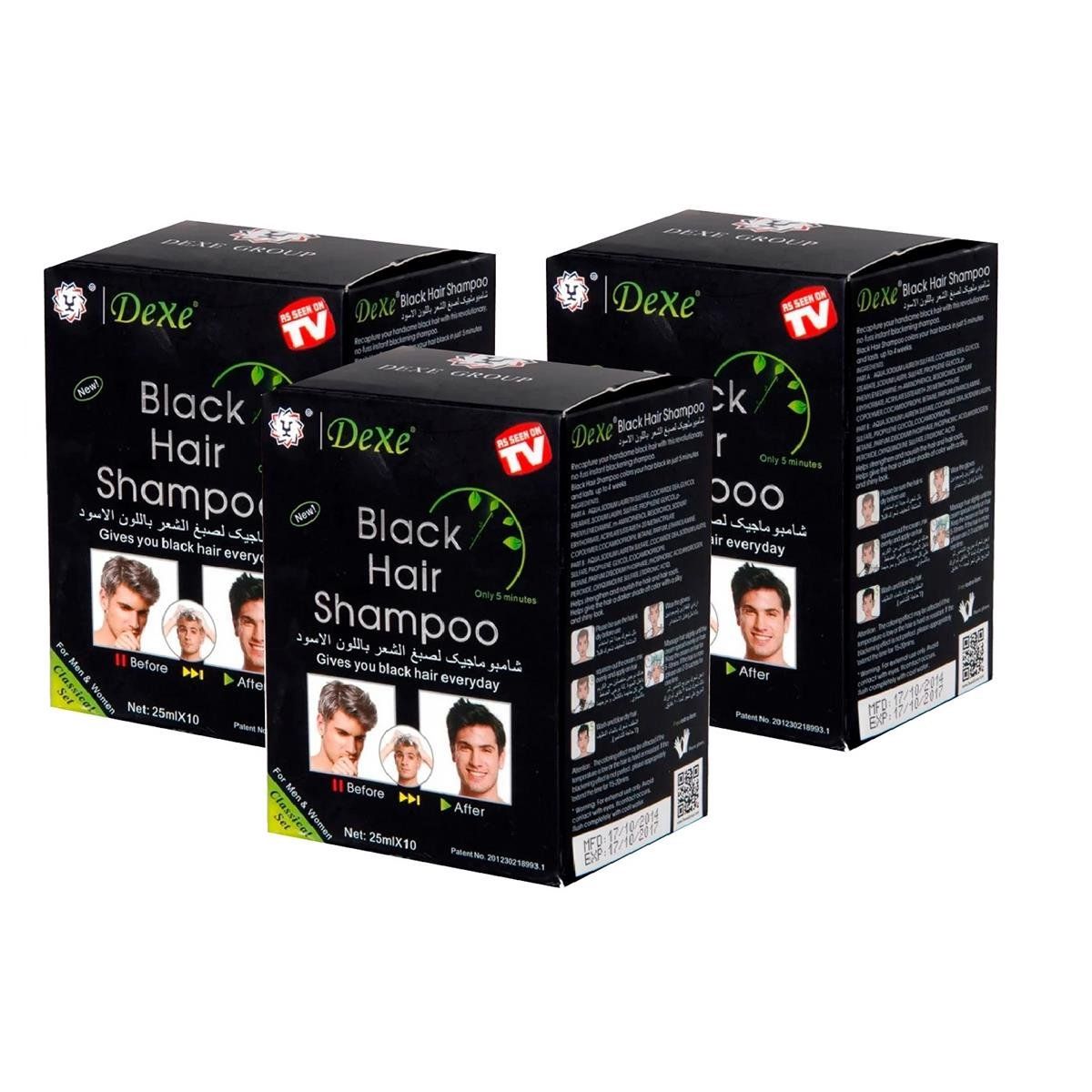 DEXE - Black Hair Shampoo Dexe 25ml x 10 3 Unidades