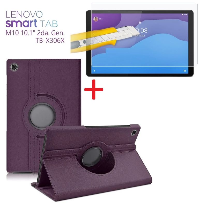 GENERICO - Funda 360° + Mica de Vidrio Templado Lenovo M10 HD 10.1 2da g TB-X306F.
