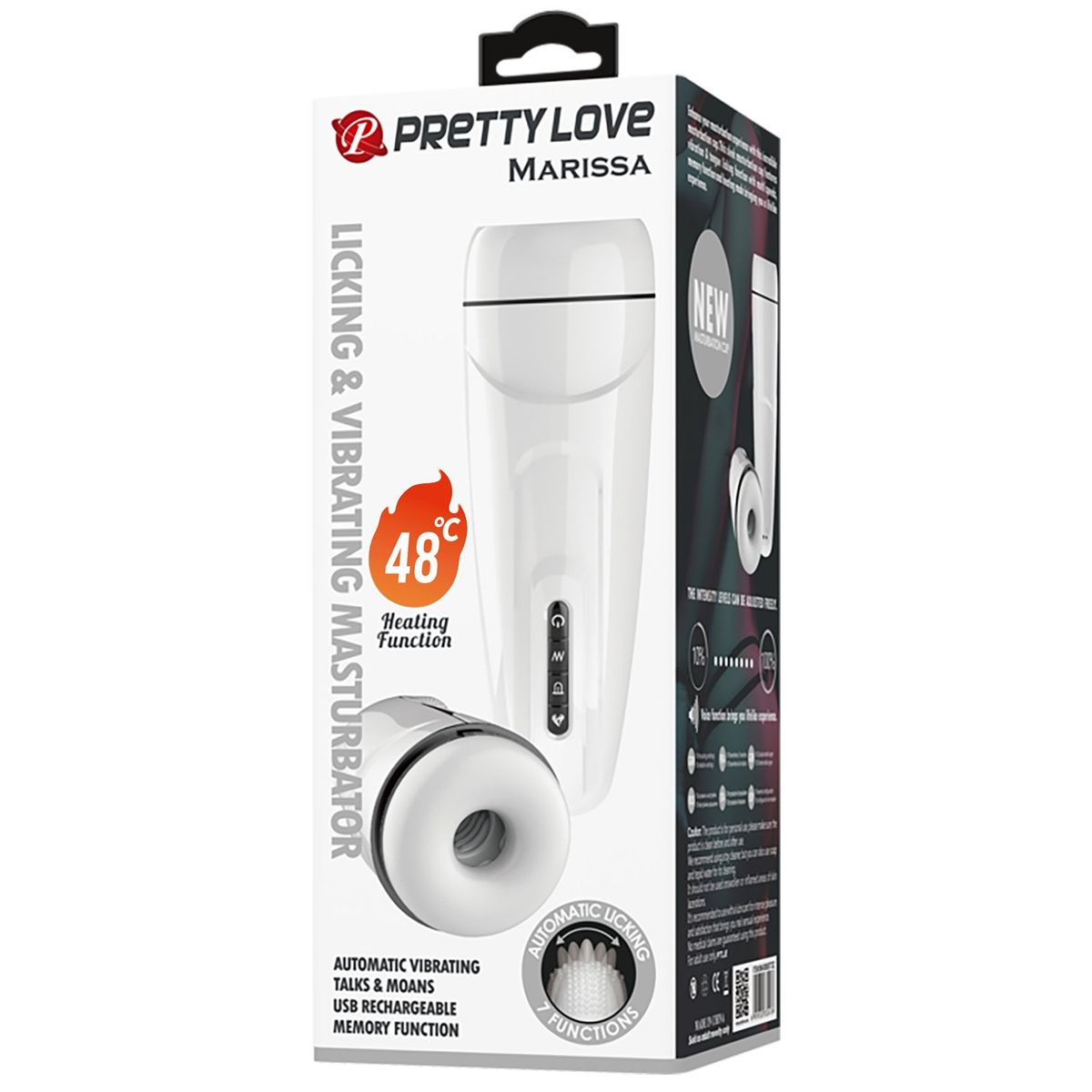 PRETTY LOVE - Masturbador Automatico Marissa Recargable USB Calor Vibrador Voz
