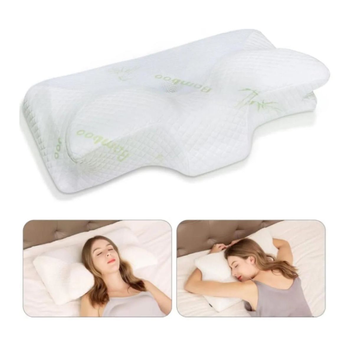 GENERICO - Almohada Viscoelástica para Dormir de lado Boca Abajo y Arriba.