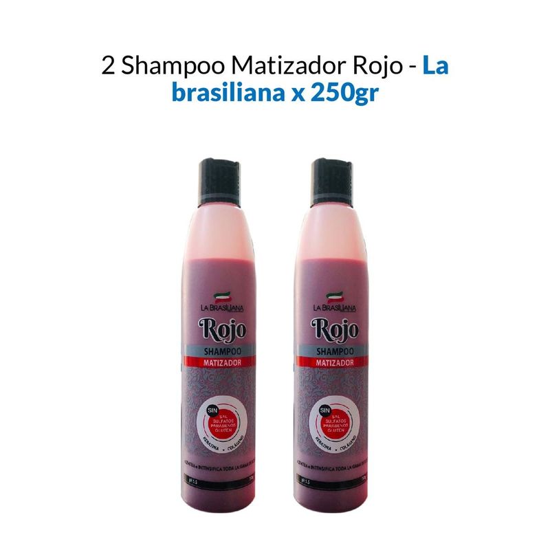 LA BRASILIANA - Shampoo Matizador Rojo La Brasiliana 250Gr 2 Unidades
