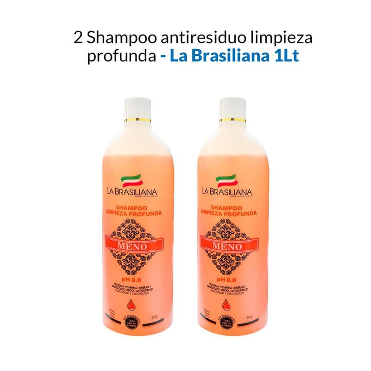 LA BRASILIANA - Shampoo Antiresiduo Limpieza Profunda La Brasiliana 1Lt 2 Unidades