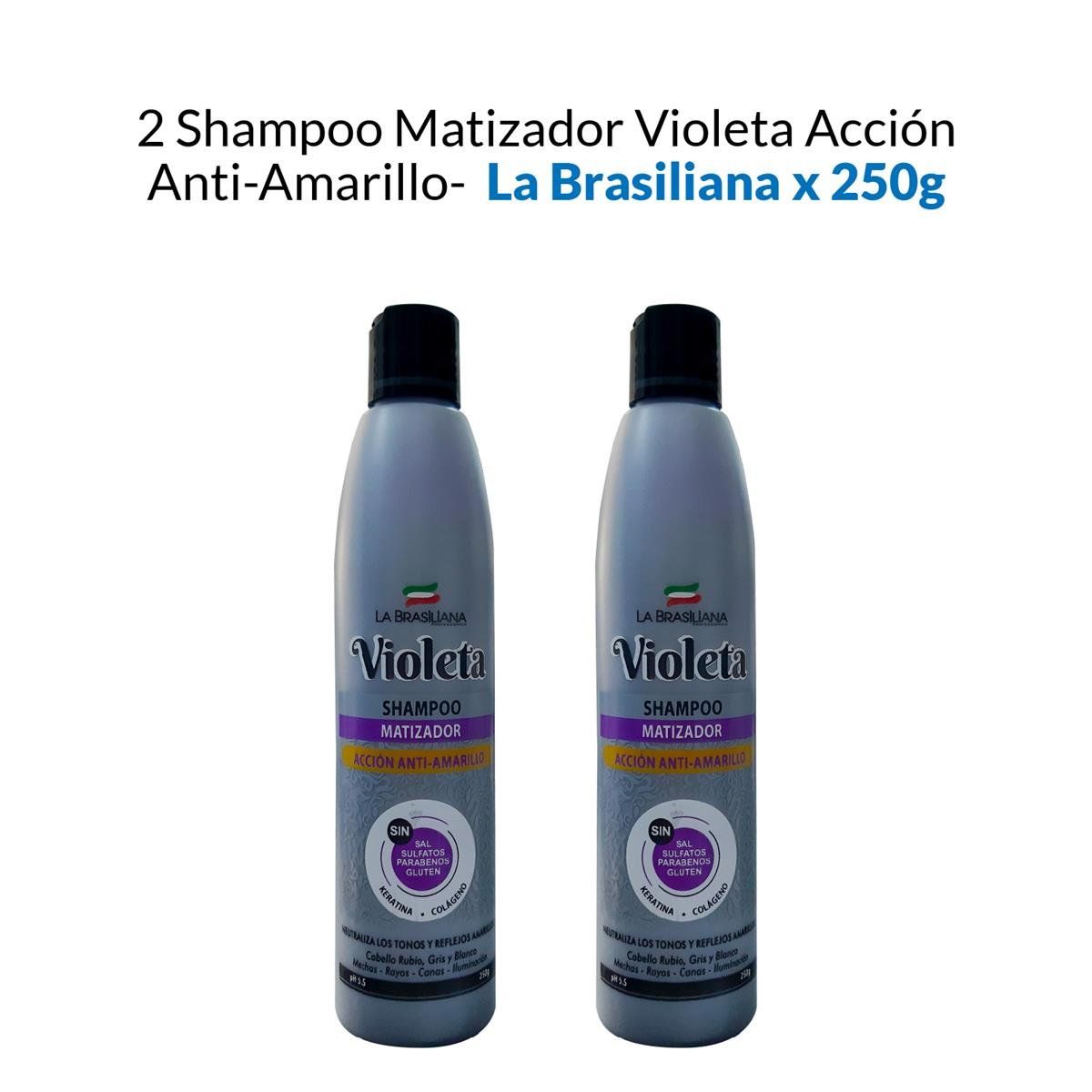 LA BRASILIANA - Shampoo Matizador Violeta Acción AntiAmarillo La Brasiliana 250G 2 Uni