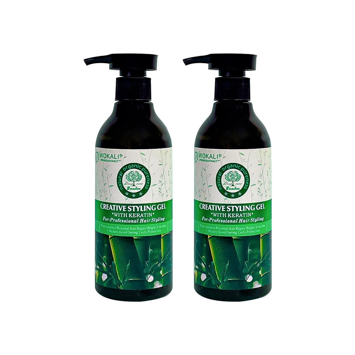 WOKALI - Gel De Bamboo Y Queratina Wokali 300ml 2 Unidades