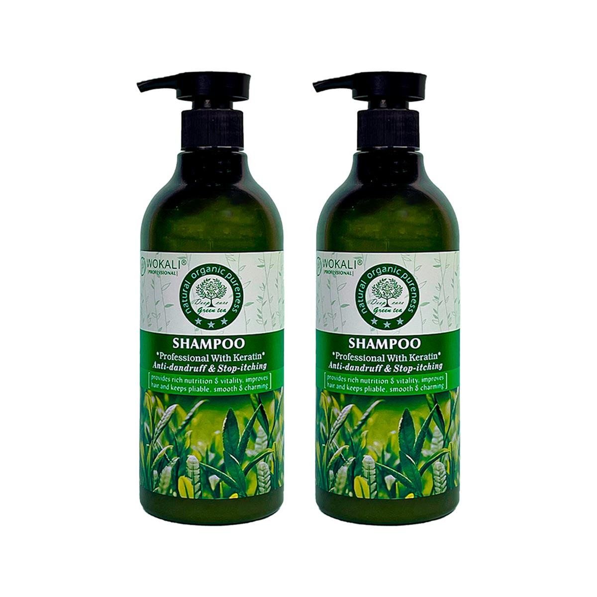 WOKALI - Shampoo De Té Verde Wokali 550ml 2 Unidades