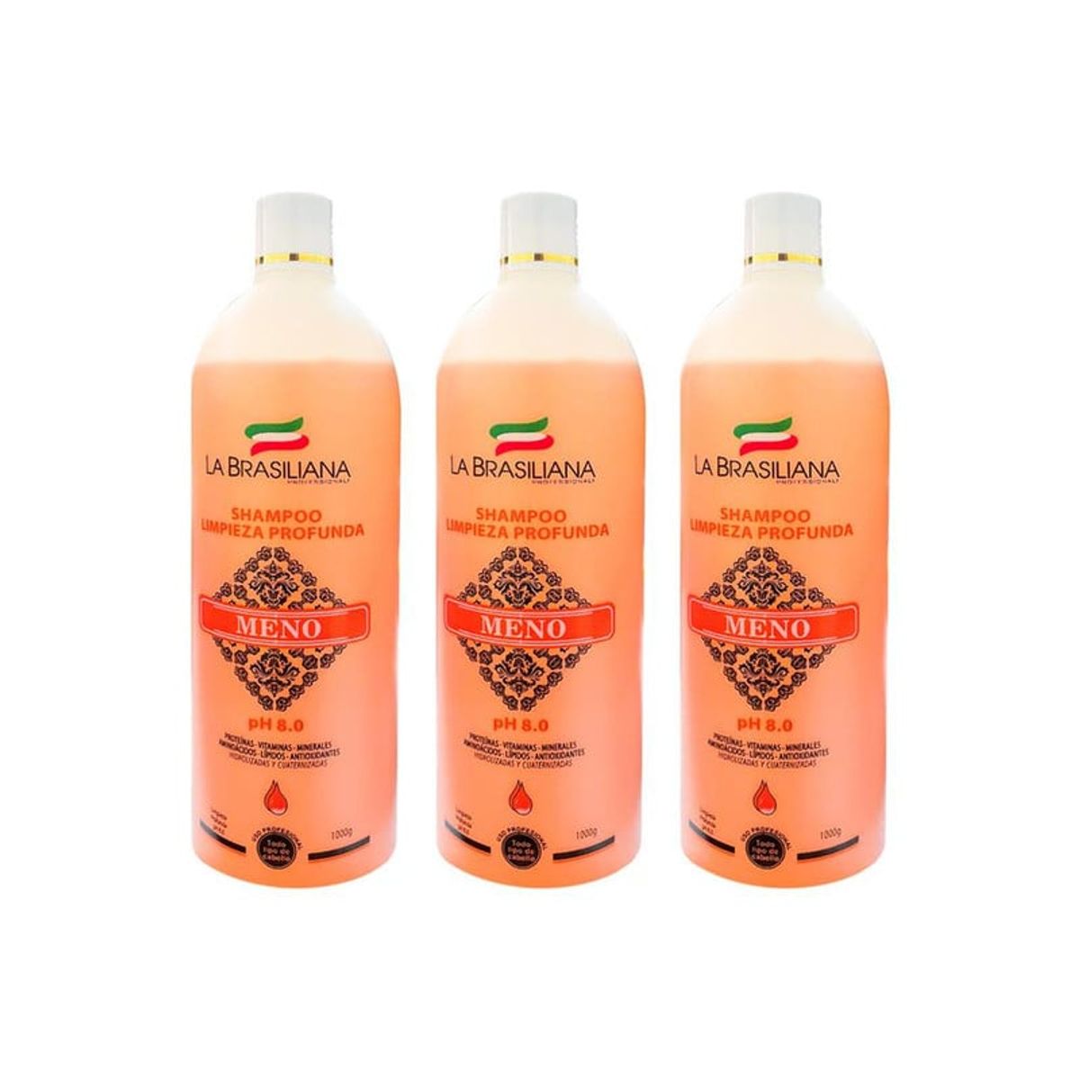 LA BRASILIANA - Shampoo Antiresiduo Limpieza Profunda La Brasiliana 1Lt 3 Unidades