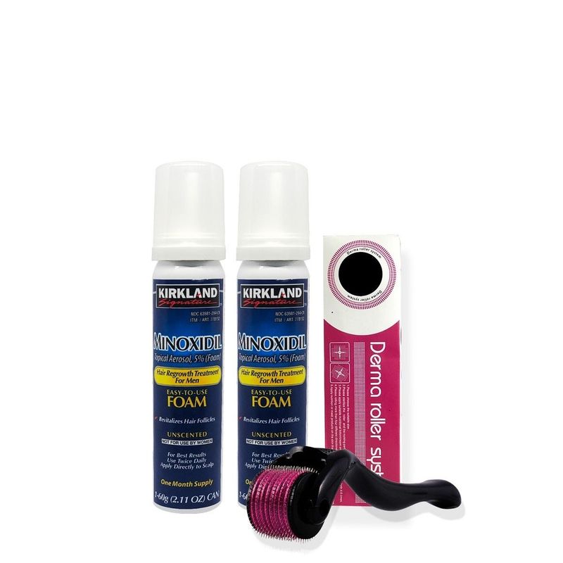 KIRKLAND - Minoxidil Espuma Kirkland 2 Uni + Derma Roller 050mm 1 Uni
