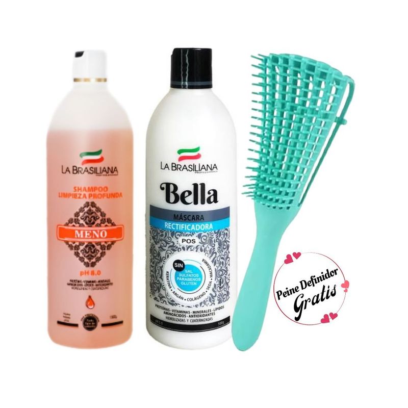 LA BRASILIANA - Shampoo MENO Antiresiduos + Bella Mascara Capilar La Brasiliana