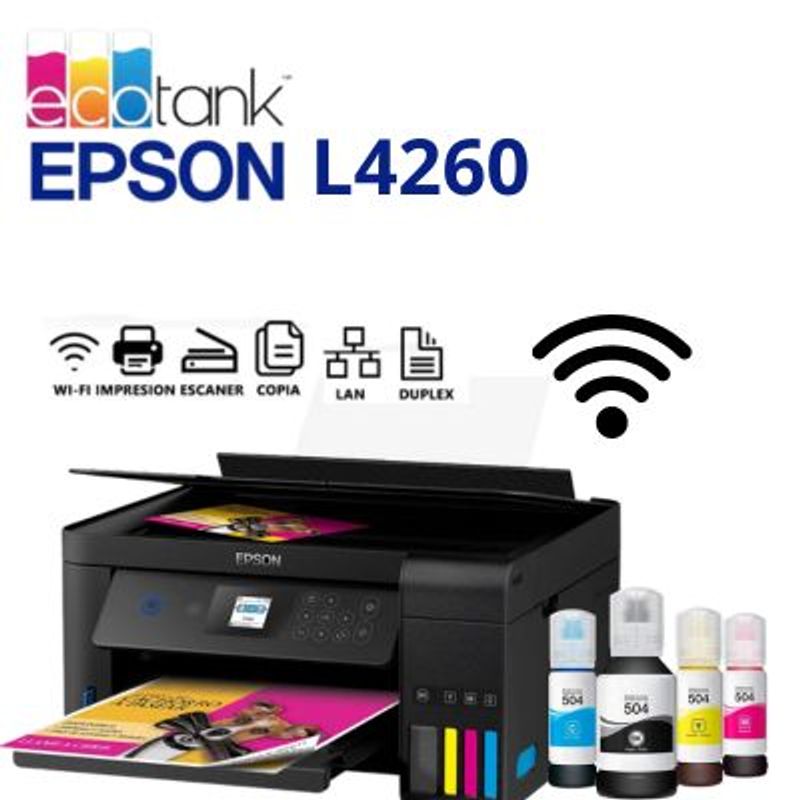 EPSON - IMPRESORA MULTIFUNCIONAL  ECO TANK L4260 WIFI -DUPLEX - Pantalla LCD