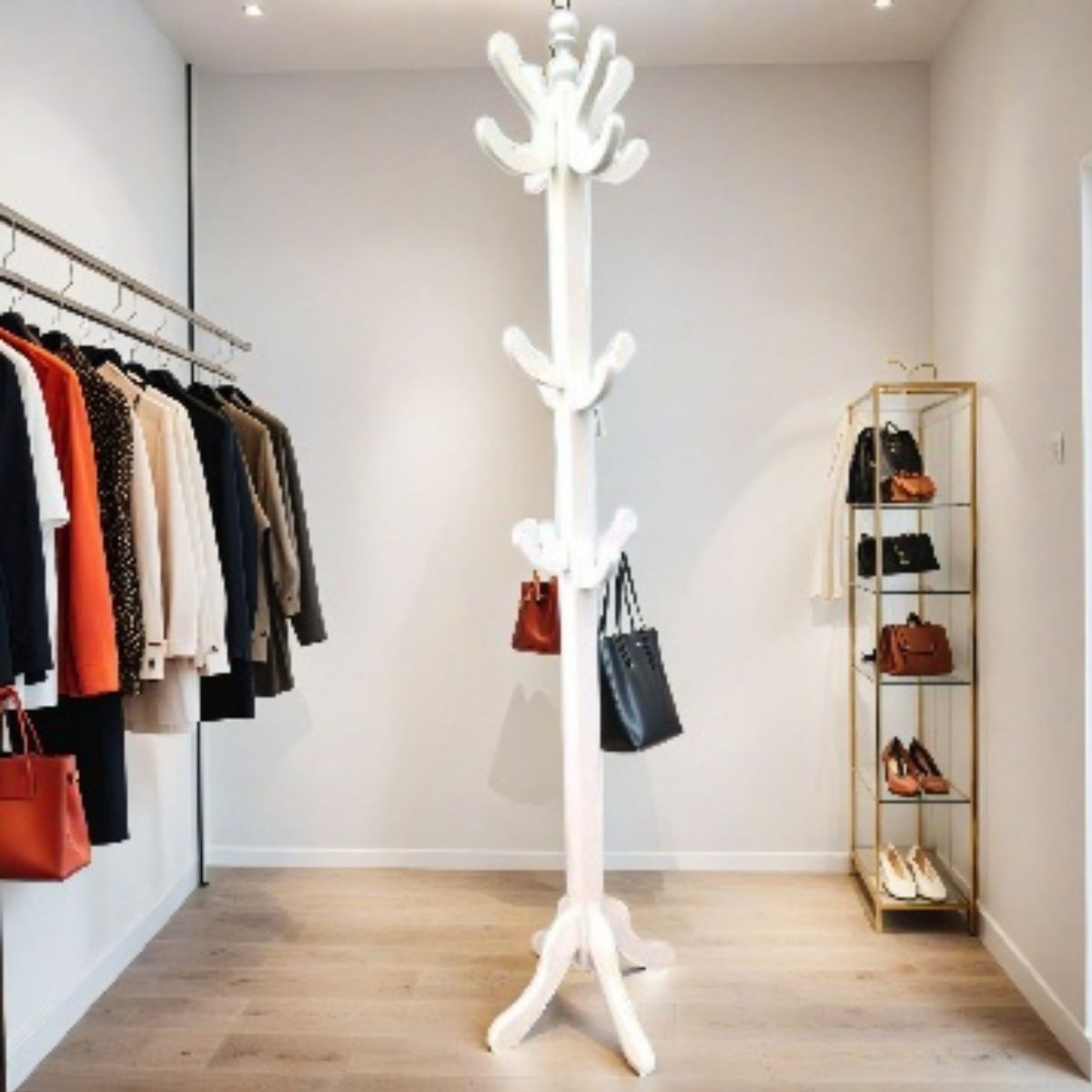 START FG - Perchero de pie 16 perchas colgador de ropa blanco