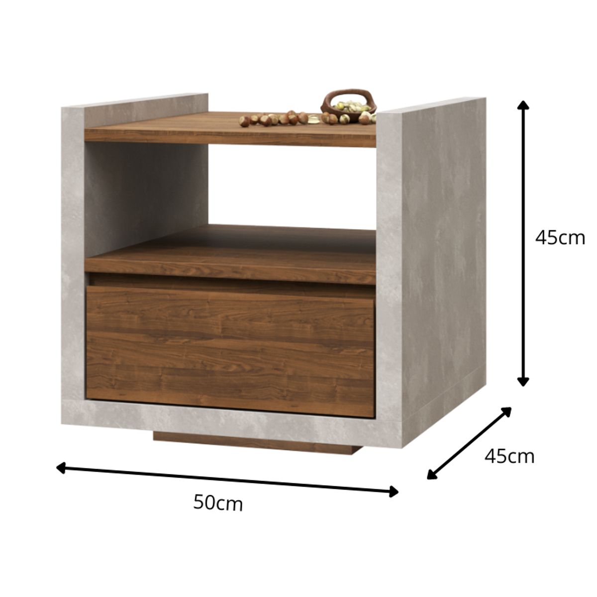 MUEBLES MACRUMO - Veladores Rústicos 1 cajón color Brixtón (Set 2Unid)