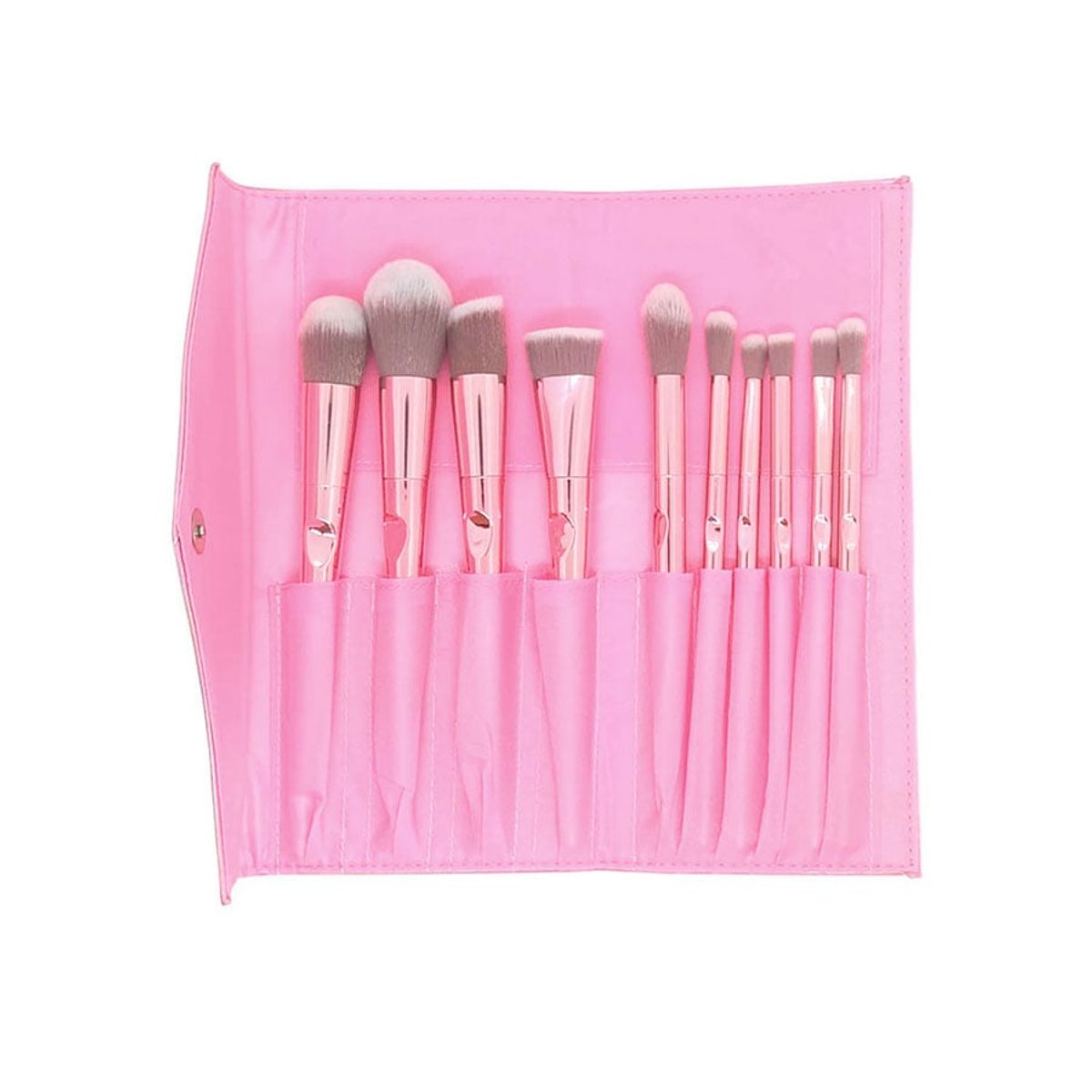 GENERICO - Set de brochas Pink Tornasoladas con estuche