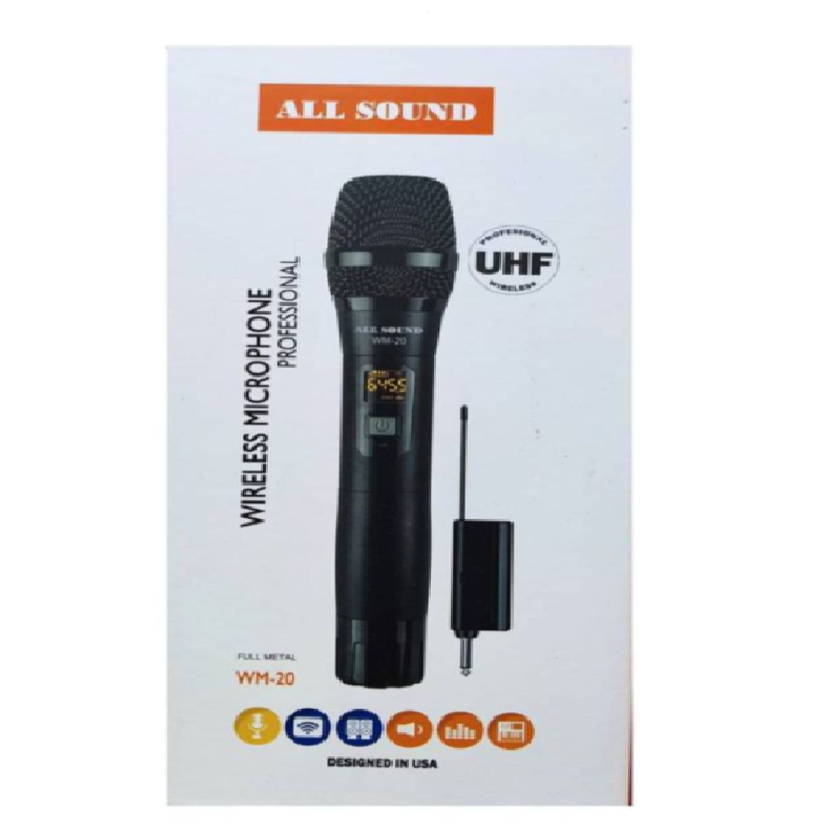 ALL SOUND - Microfono Inalambrico  UHF Metal ALL SOUND WM-20