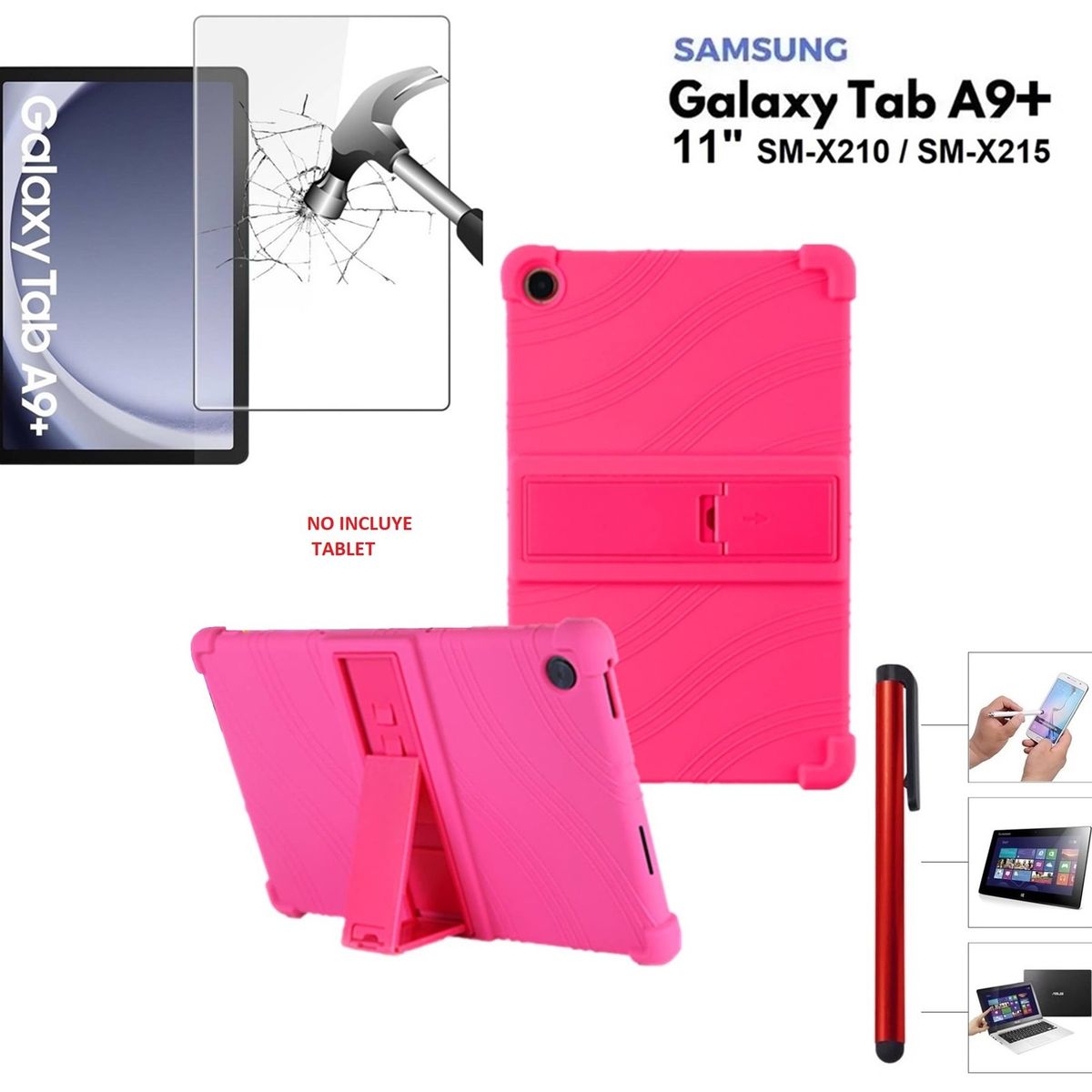 GENERICO - Funda + Mica + Lápiz para Samsung Tab A9 Plus 11.0 SM-X210 Silicona