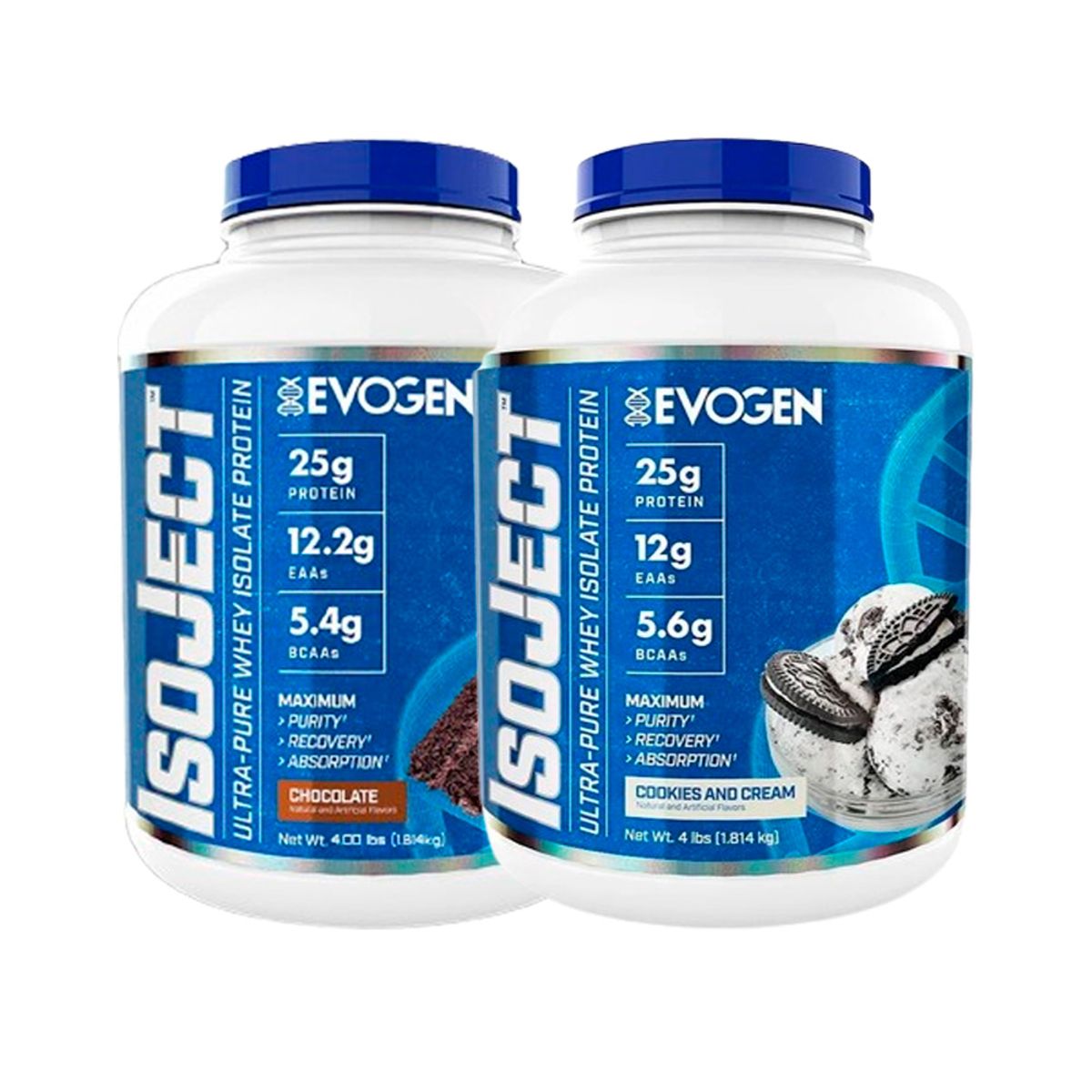 EVOGEN - Pack 02 Proteina Evogen ISOJECT 1.8 kg Chocolate Y Cookies and cream