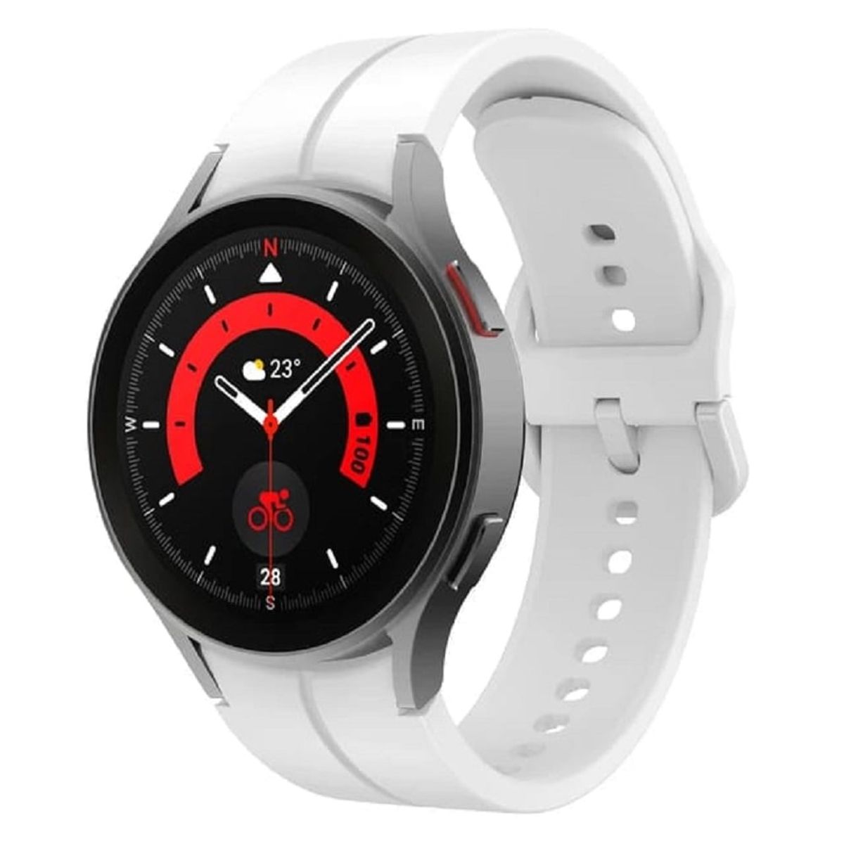GENERICO - CORREA DE GOMA PARA SAMSUNG WATCH 4 - 5 - 5 PRO - 6 BLANCO