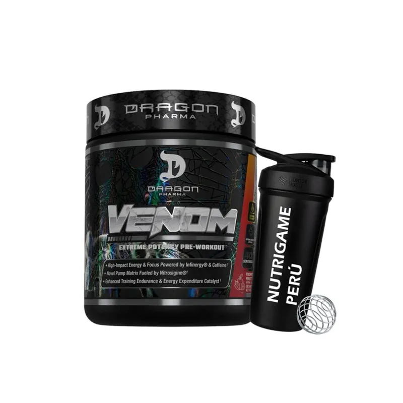 DRAGON - Venom 40 servicios Pre entreno Dragon Pharma Fruit Punch +Shaker