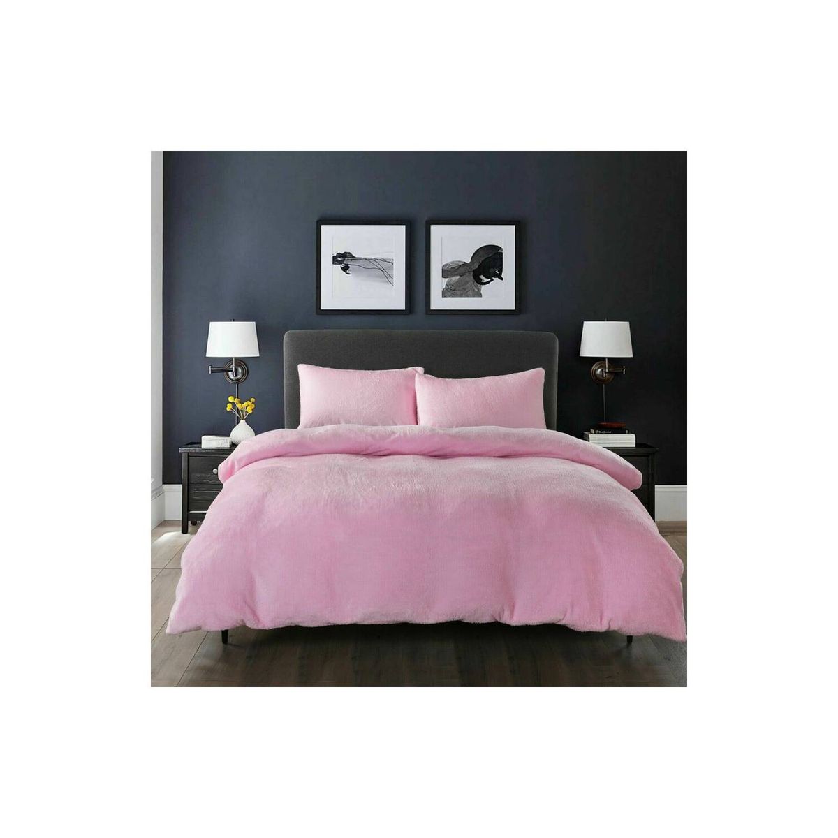 GENERICO - COLCHA 2 PLAZAS DE PELUCHE PELO CORTO ROSADO BEBÉ