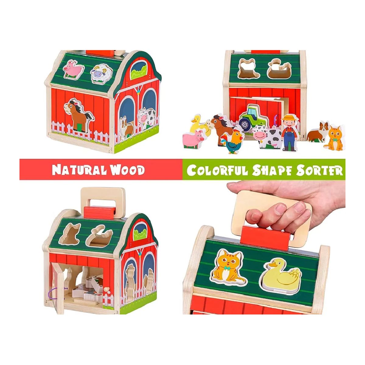 GENERICO - Juguete Didáctico de Madera Granja Apilable