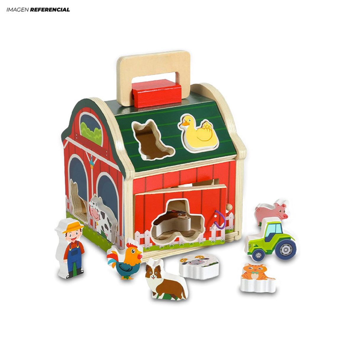 GENERICO - Juguete Didáctico de Madera Granja Apilable