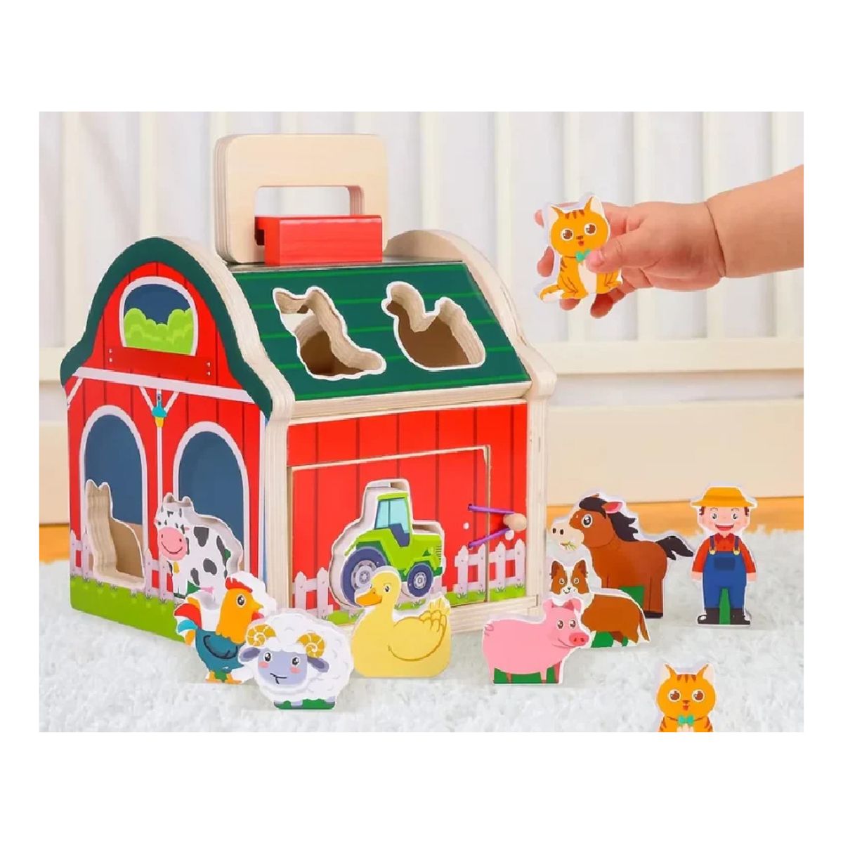 GENERICO - Juguete Didáctico de Madera Granja Apilable