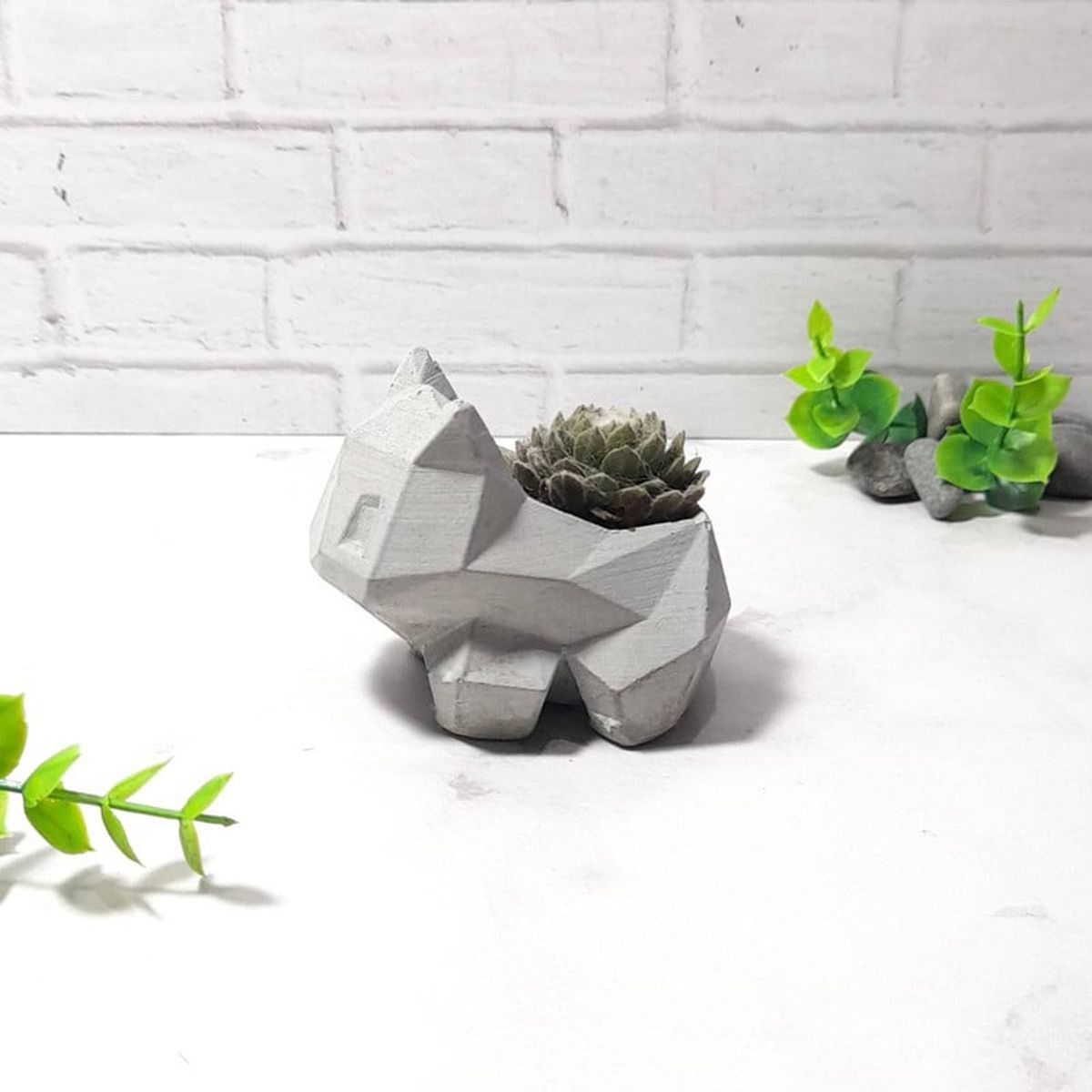 CONKRETE - Maceta de Cemento Baby Bulbasaur + Planta Suculenta aleatoria