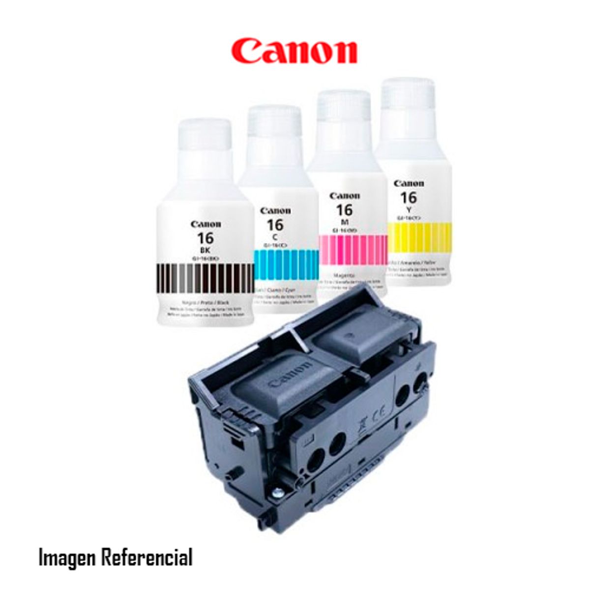 CANON - TINTA CANON GI-16 C/M/Y/BK + CABEZAL PH-S MAXI KIT P/N: 4659C005AA