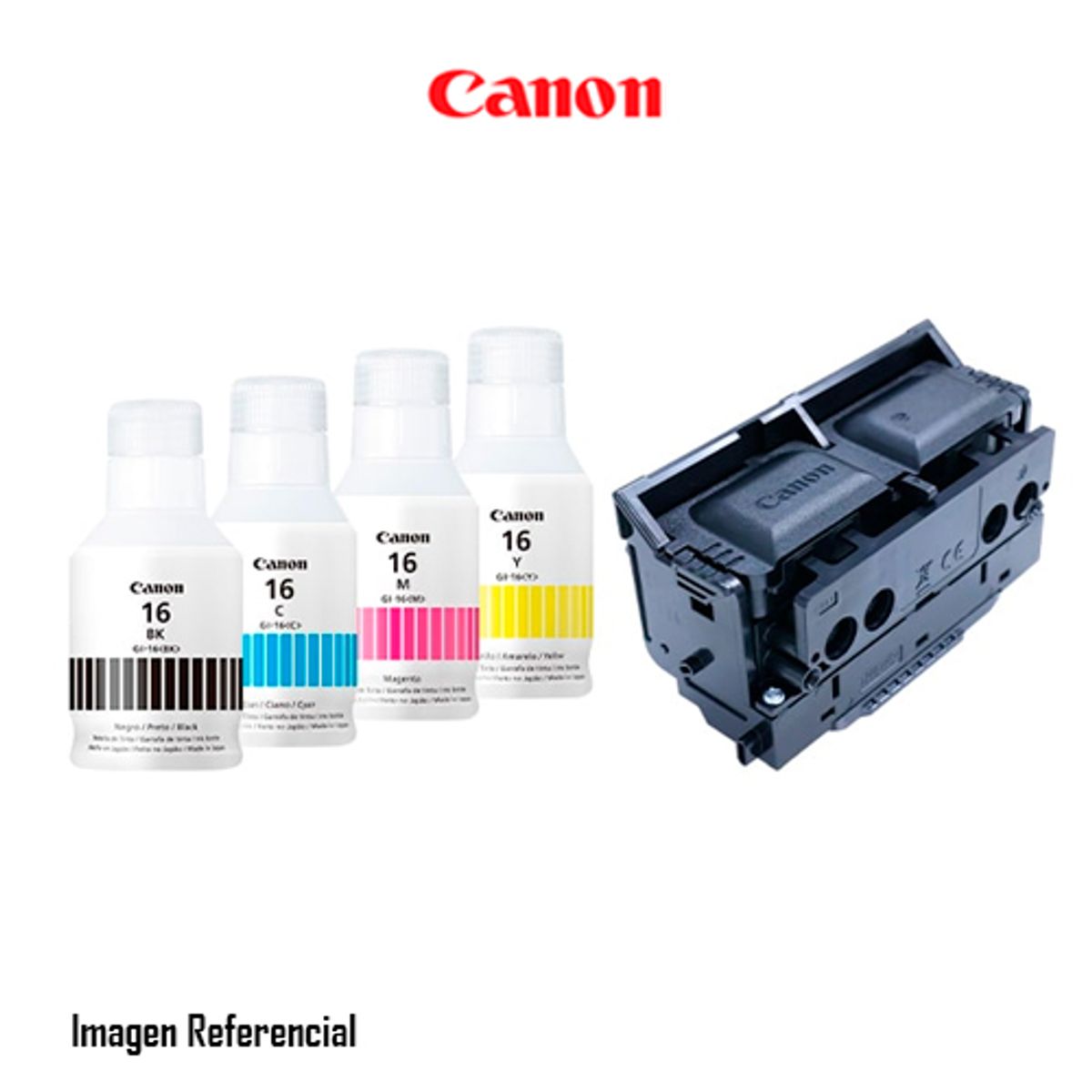 CANON - TINTA CANON GI-16 C/M/Y/BK + CABEZAL PH-S MAXI KIT P/N: 4659C005AA