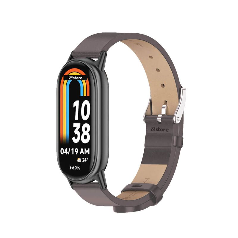 GENERICO - Correa de Cuero Para Xiaomi Mi Band 8 Gris