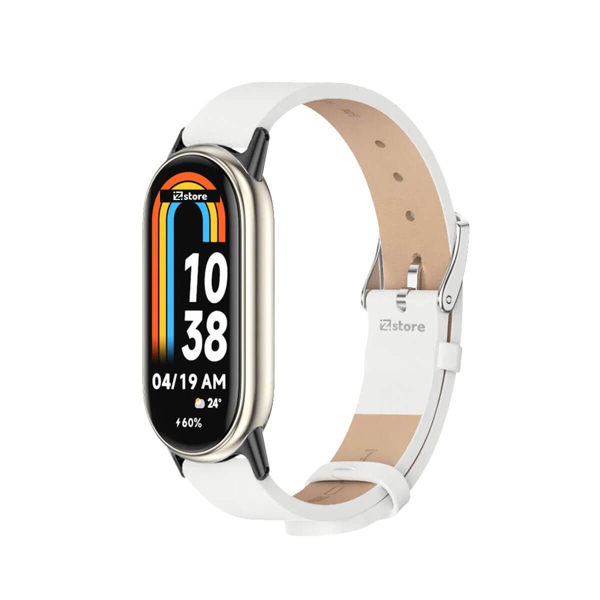 GENERICO - Correa de Cuero Para Xiaomi Mi Band 8 Blanco