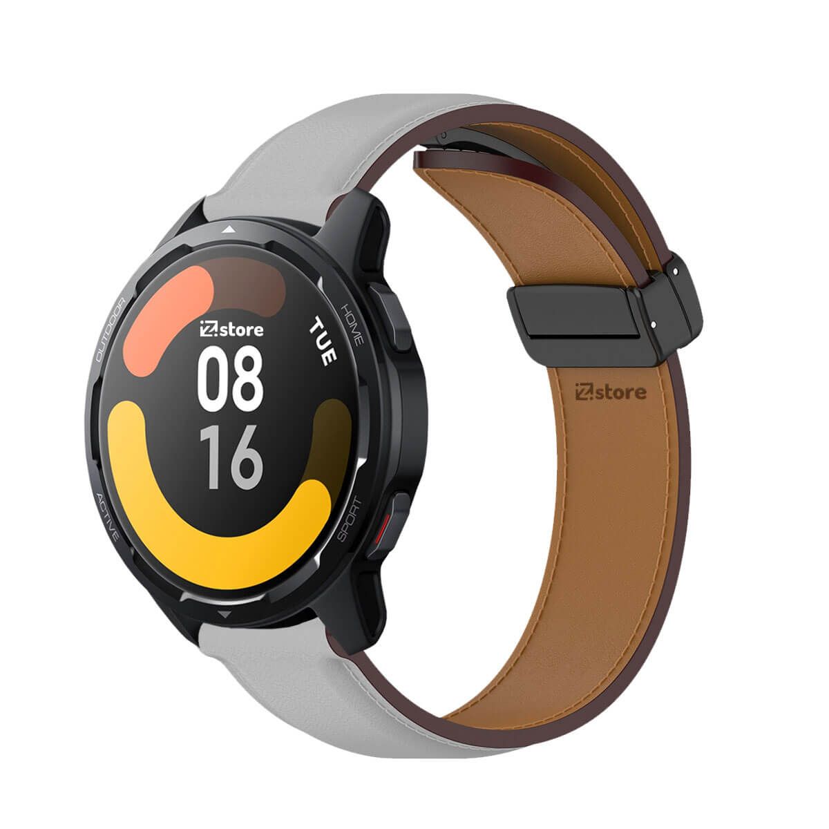 GENERICO - Correa de Cuero Para Xiaomi Watch S1 Active Magnético Gris