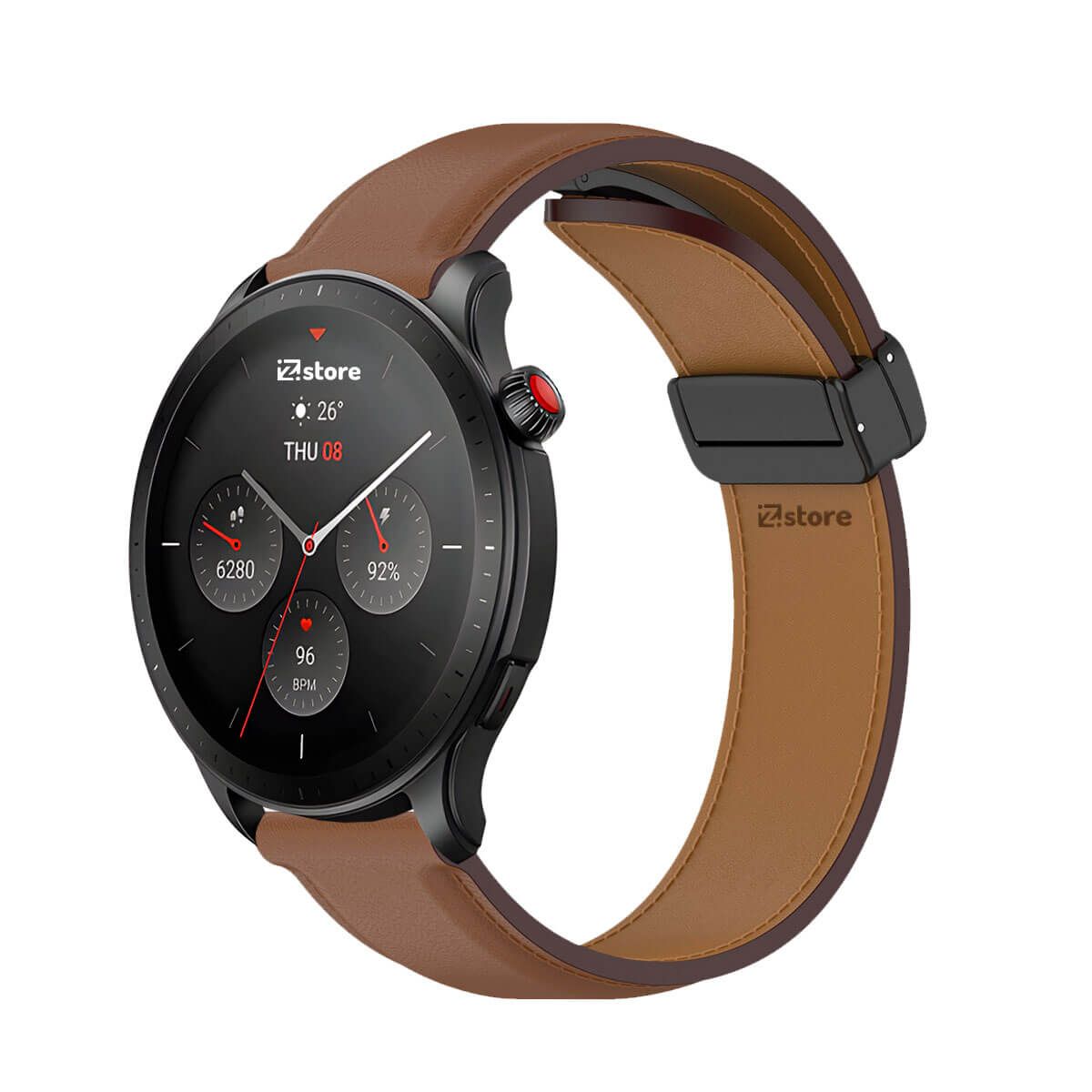 GENERICO - Correa de Cuero Para Amazfit GTR4 Magnético Marron
