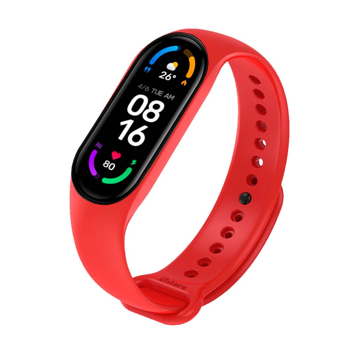 GENERICO - Correa Para Xiaomi Mi Band 5 y 6  Rojo