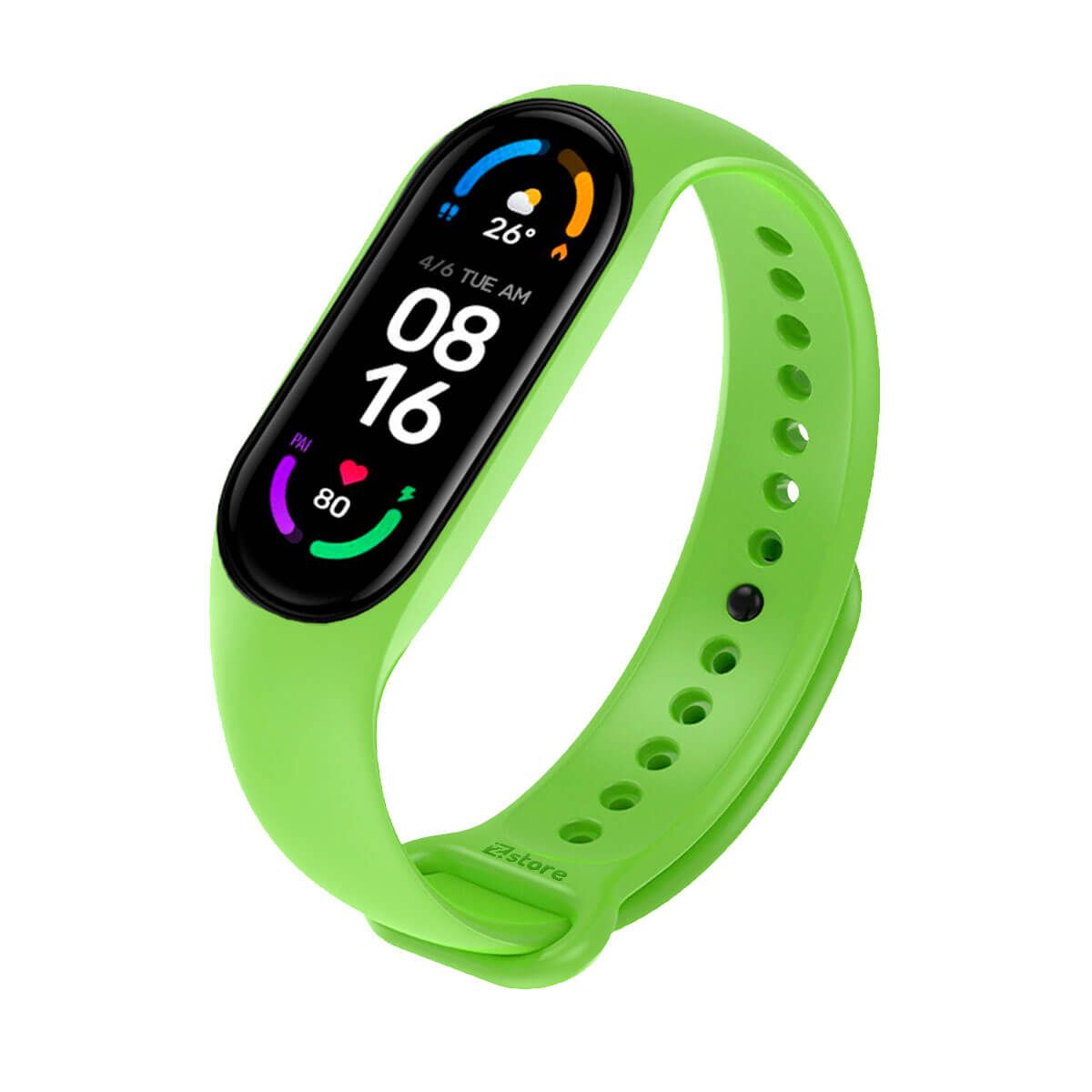 GENERICO - Correa Para Xiaomi Mi Band 5 y 6  Verde Manzana