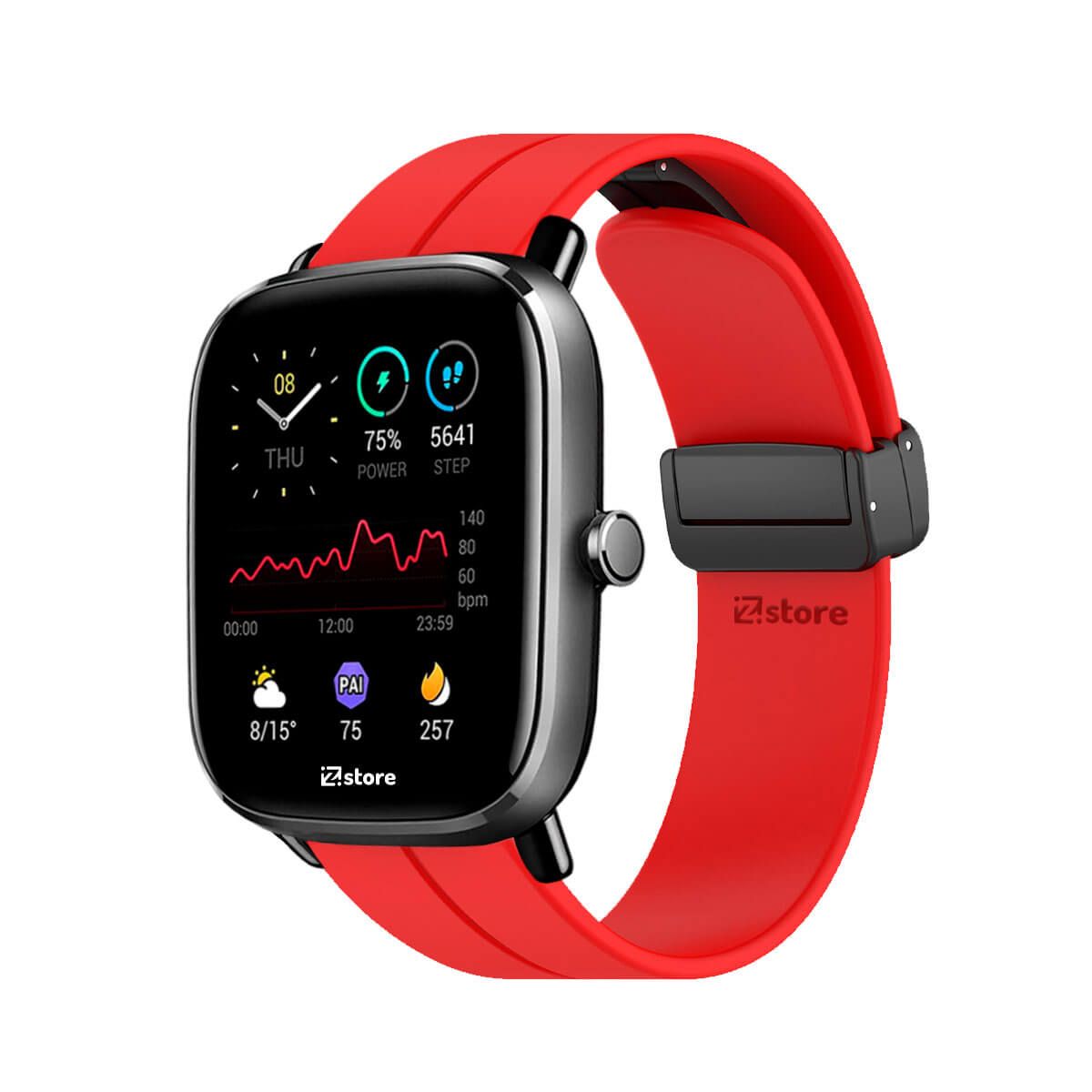 GENERICO - Correa Para Amazfit GTS2 Broche Magnético Rojo