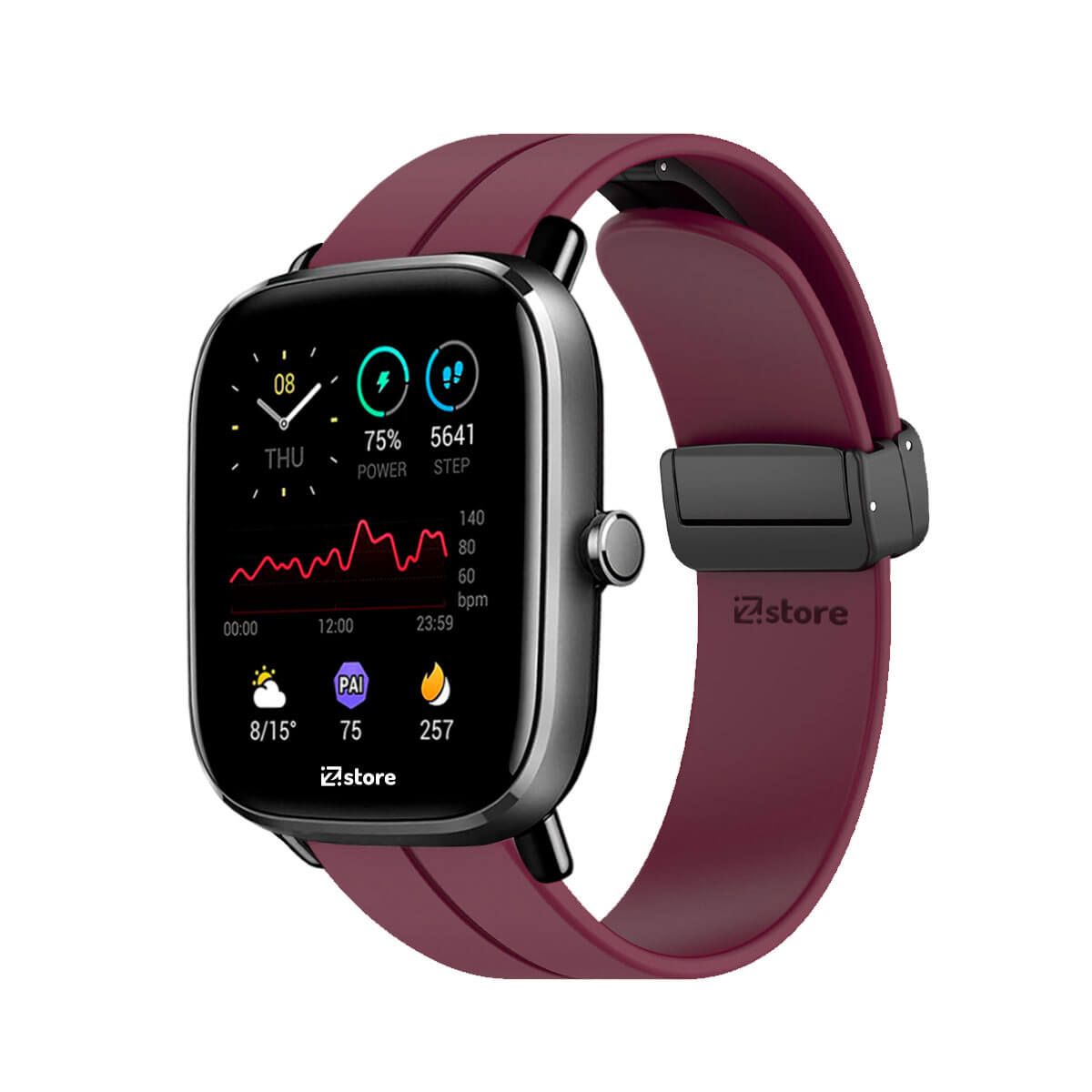 GENERICO - Correa Para Amazfit GTS2 Broche Magnético Vino