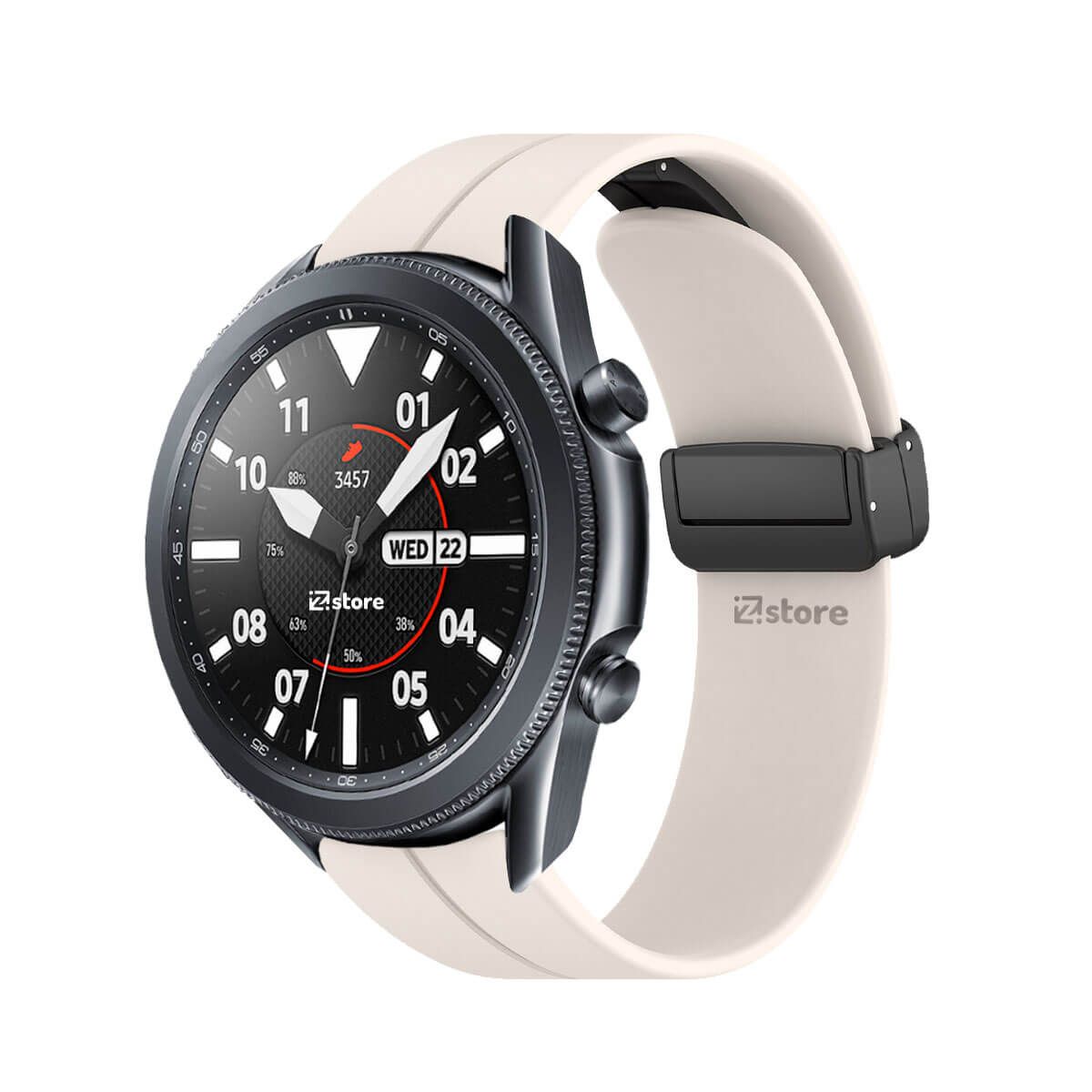GENERICO - Correa Para Samsung Galaxy Watch 3 45MM Broche Magnético Crema