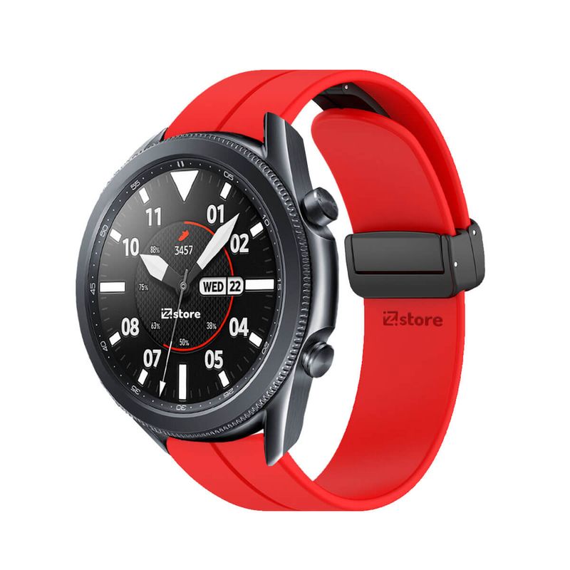 GENERICO - Correa Para Samsung Galaxy Watch 3 41MM Broche Magnético Rojo