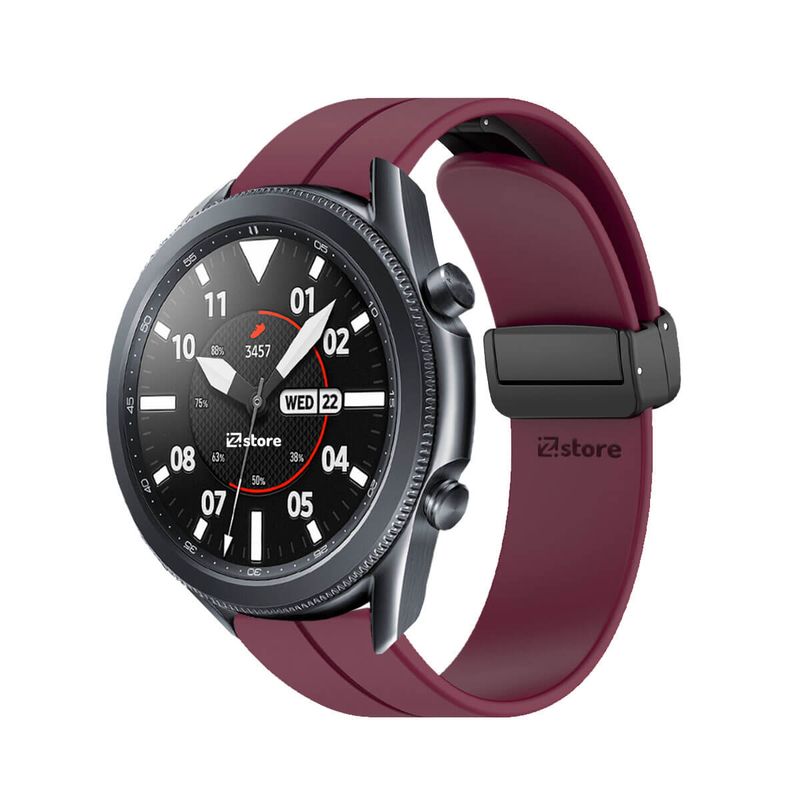 GENERICO - Correa Para Samsung Galaxy Watch 3 45MM Broche Magnético Vino