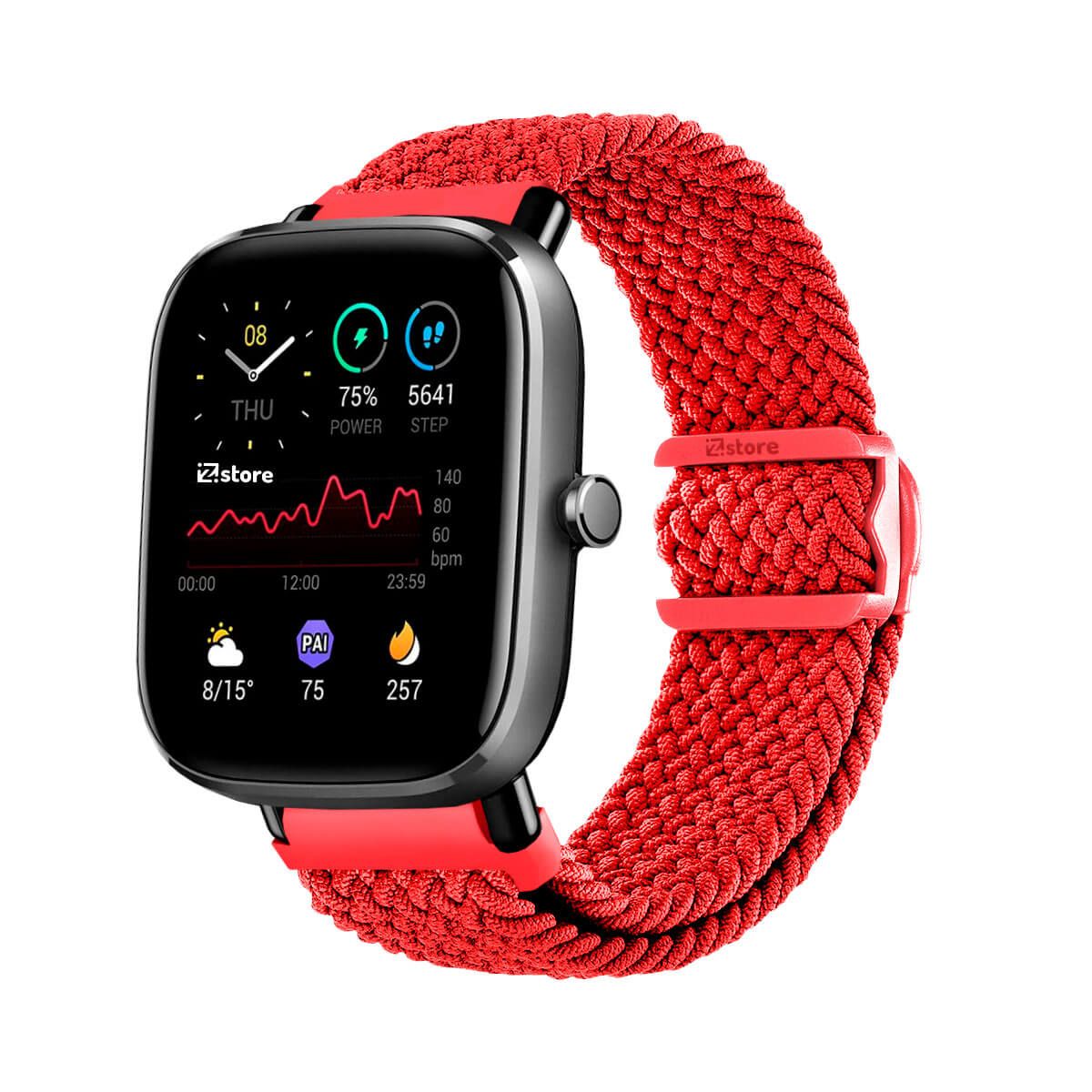 GENERICO - Correa de Nylon Para Amazfit GTS2 Mini Rojo