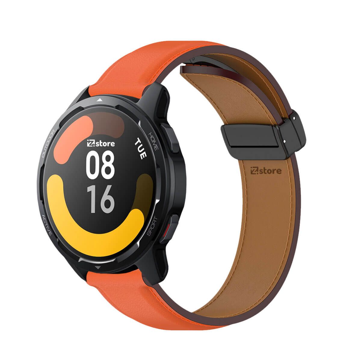 GENERICO - Correa de Cuero Para Xiaomi Watch S1 Active Magnético Naranja